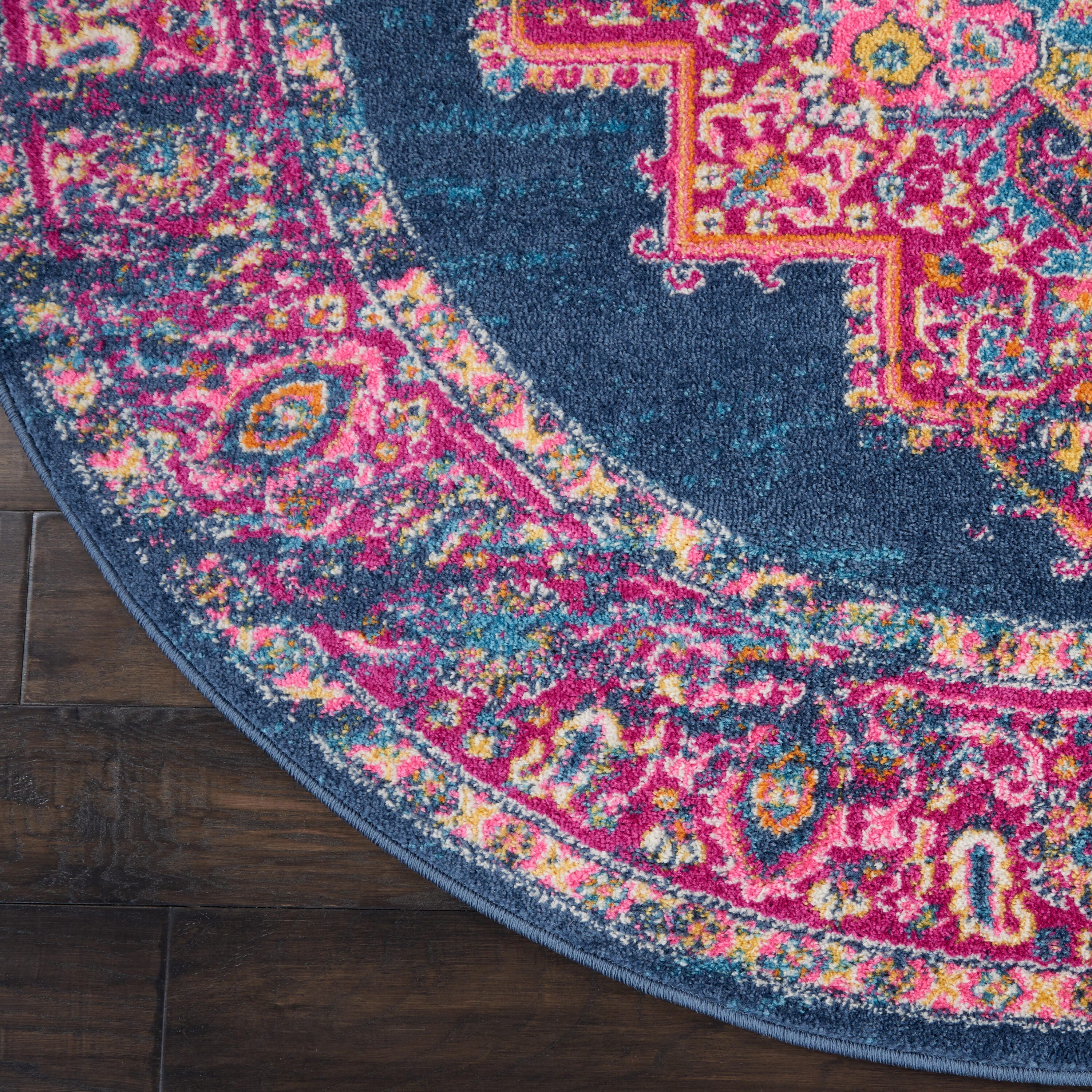 Nourison Home Passion 4' Round Area Rug, Blue, large