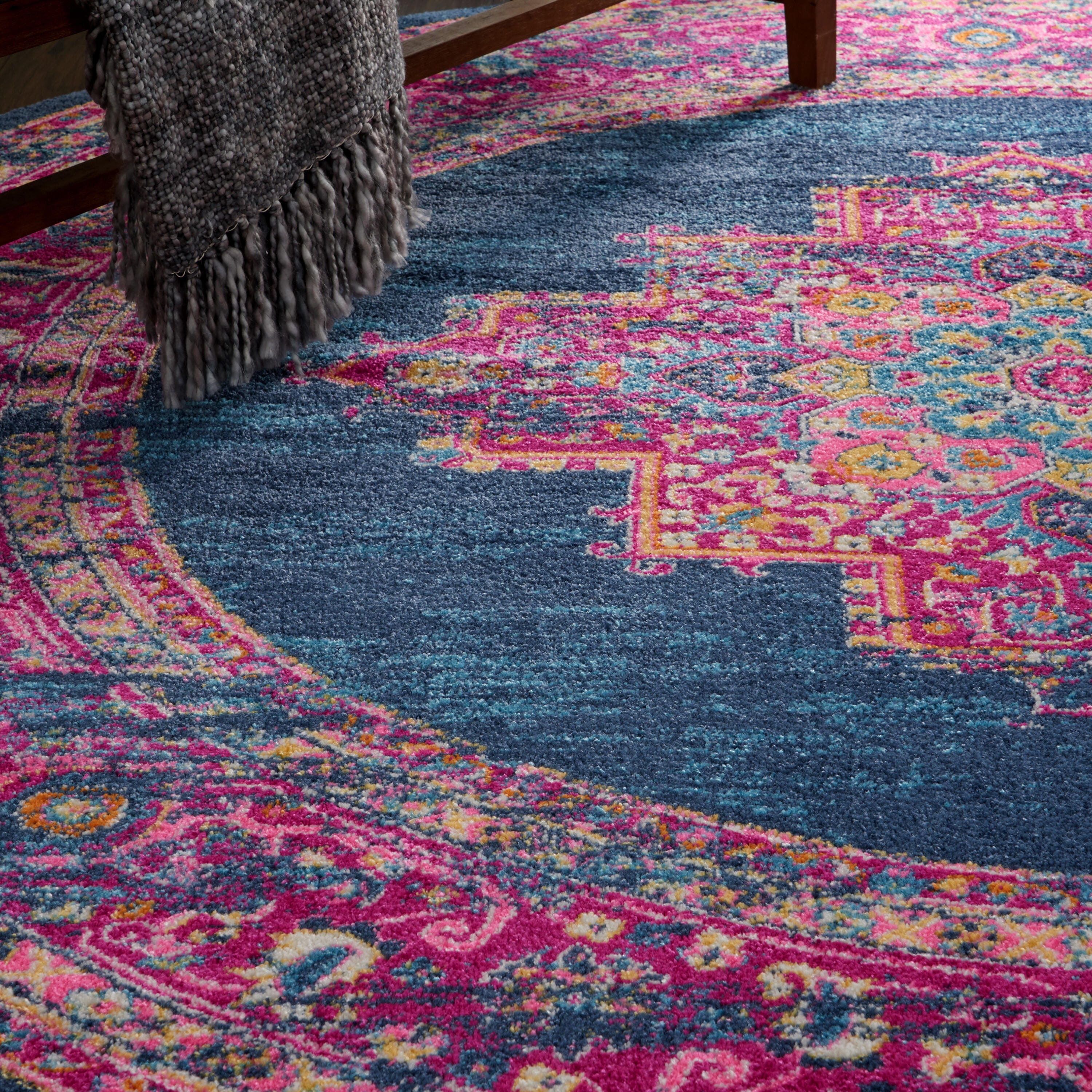 Nourison Home Passion 8' Round Area Rug, Blue, large