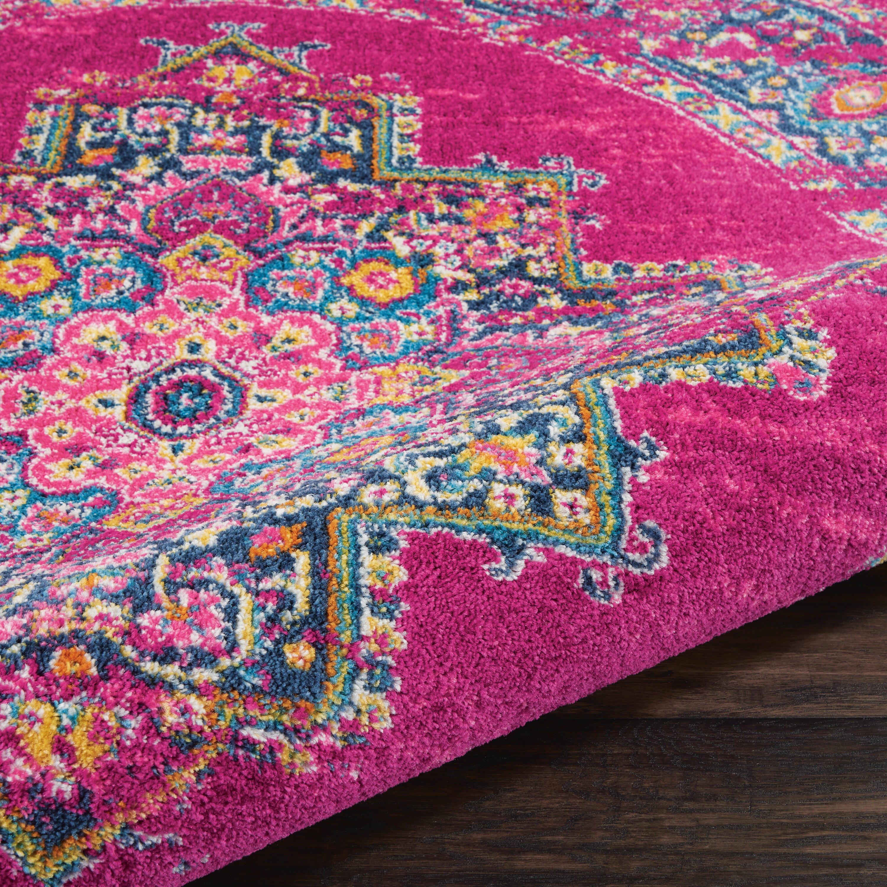Nourison Home Passion 4' Round Area Rug, Fuchsia, large