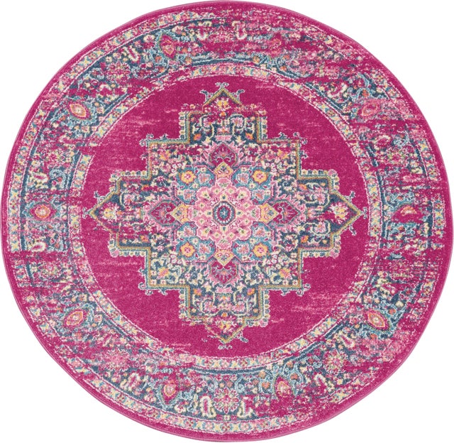 Nourison Home Passion 5' Round Area Rug, Fuchsia