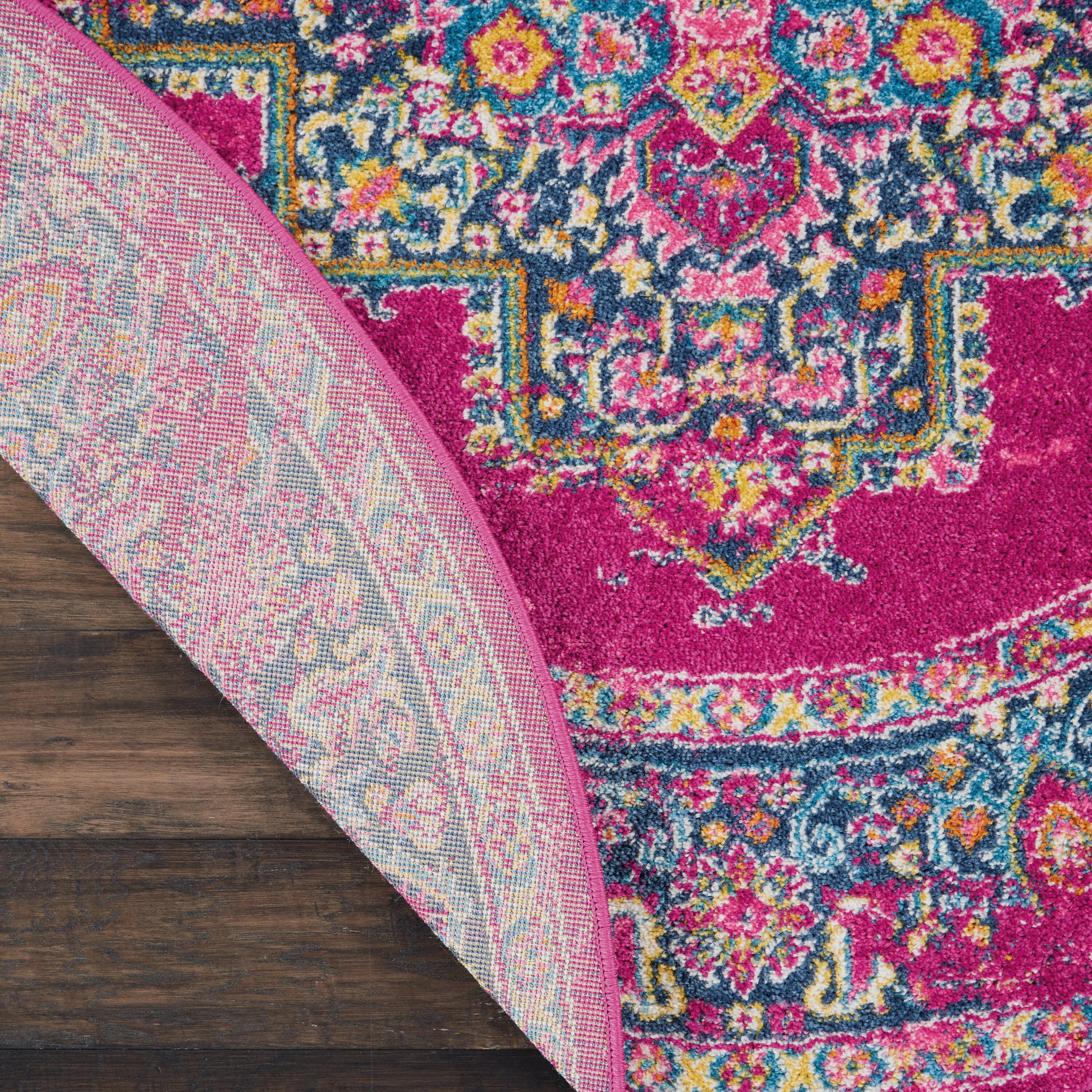 Nourison Home Passion 5' Round Area Rug, Fuchsia, large