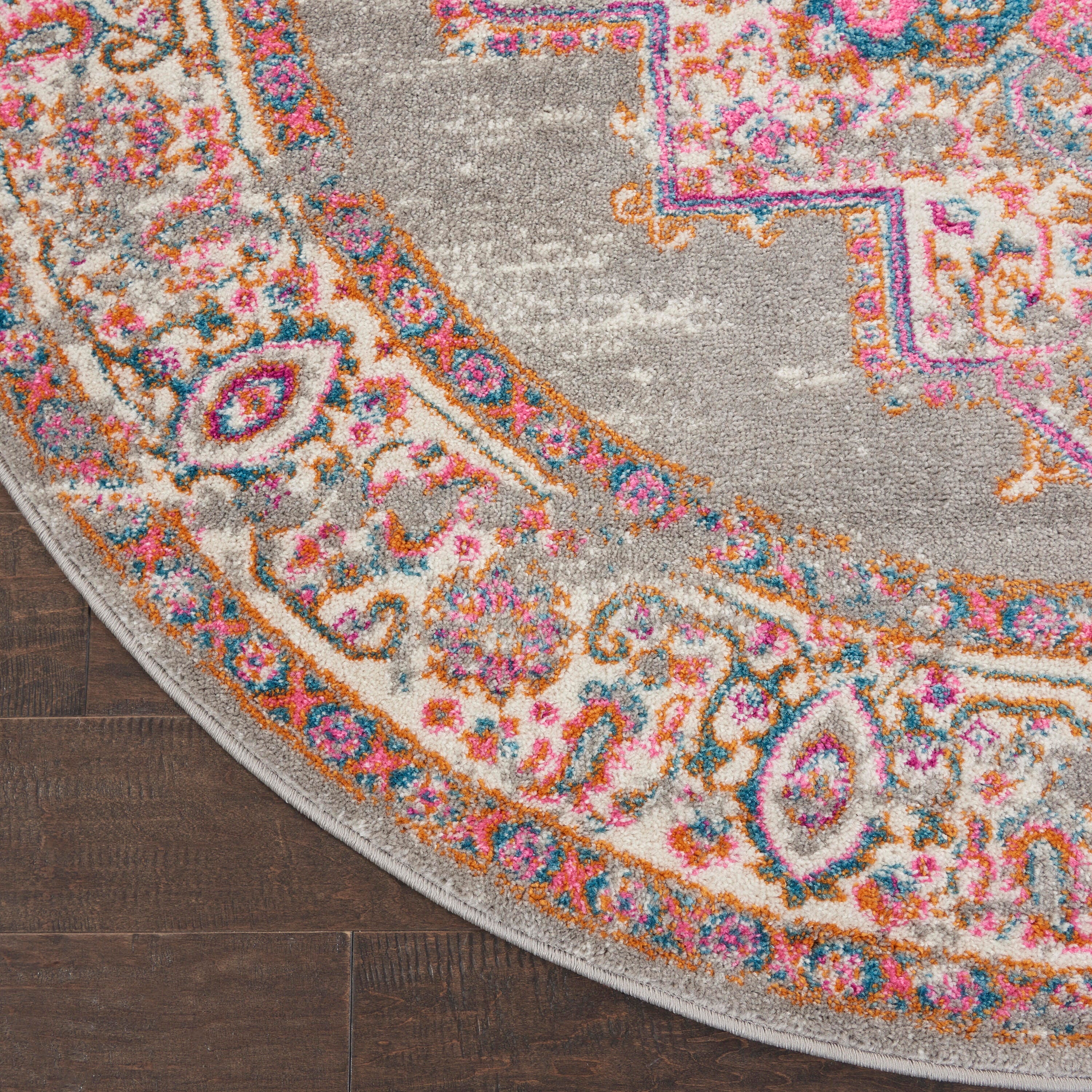 Nourison Home Passion 4' Round Area Rug, Gray, large