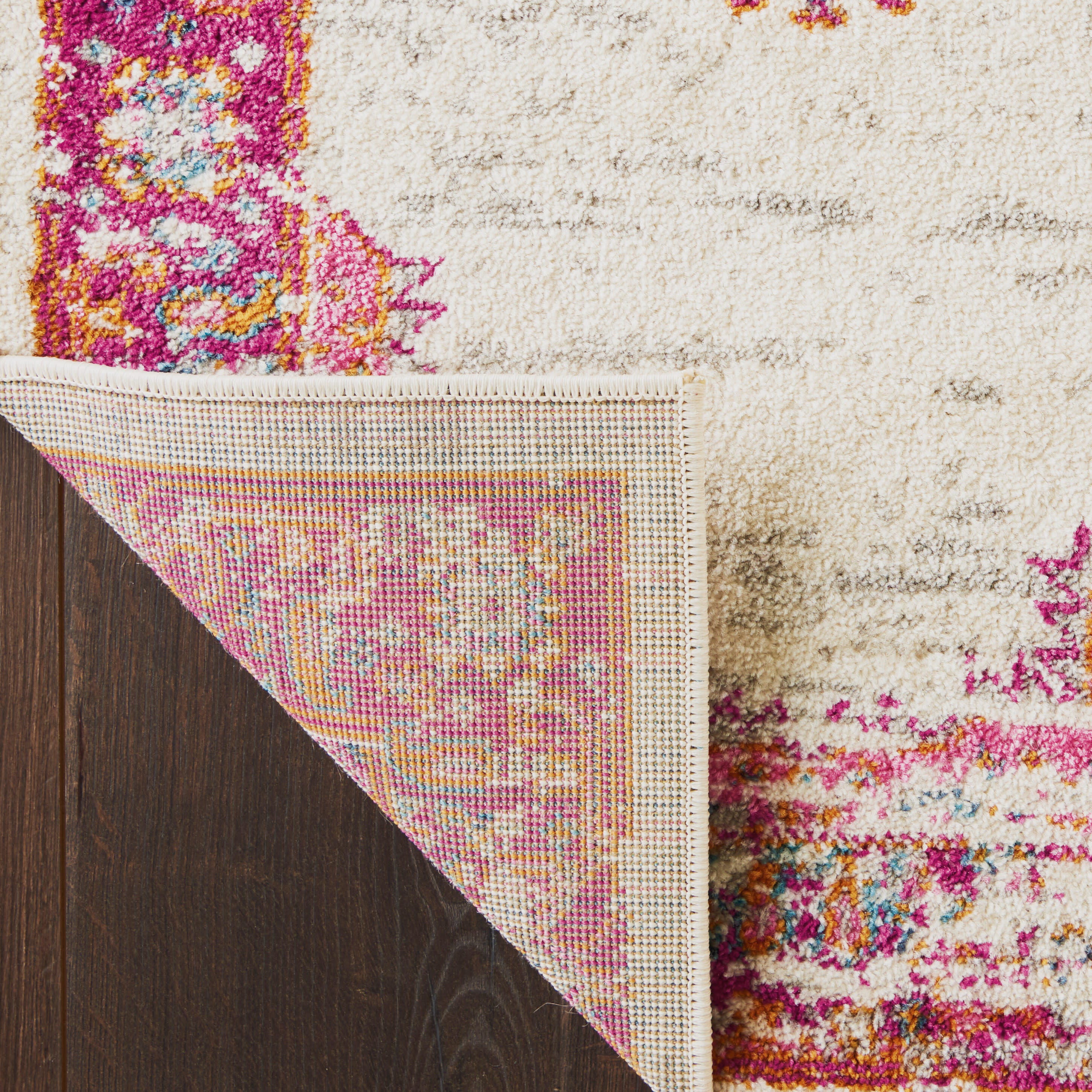 Nourison Home Passion 2'2" x 10' Runner Rug, Ivory/Fuchsia, large