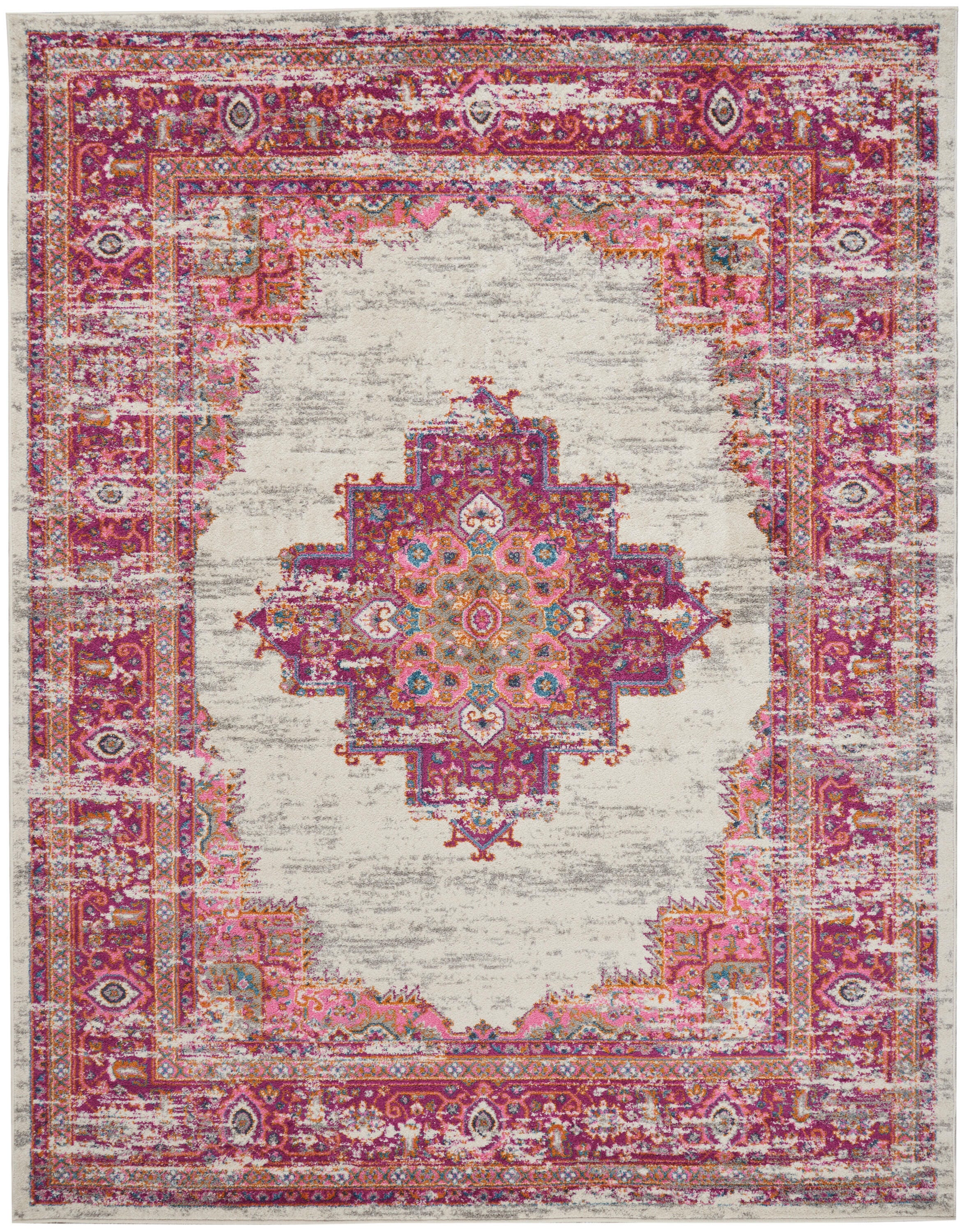 Nourison Home Passion 8' x 10' Area Rug, Ivory/Fuchsia, large
