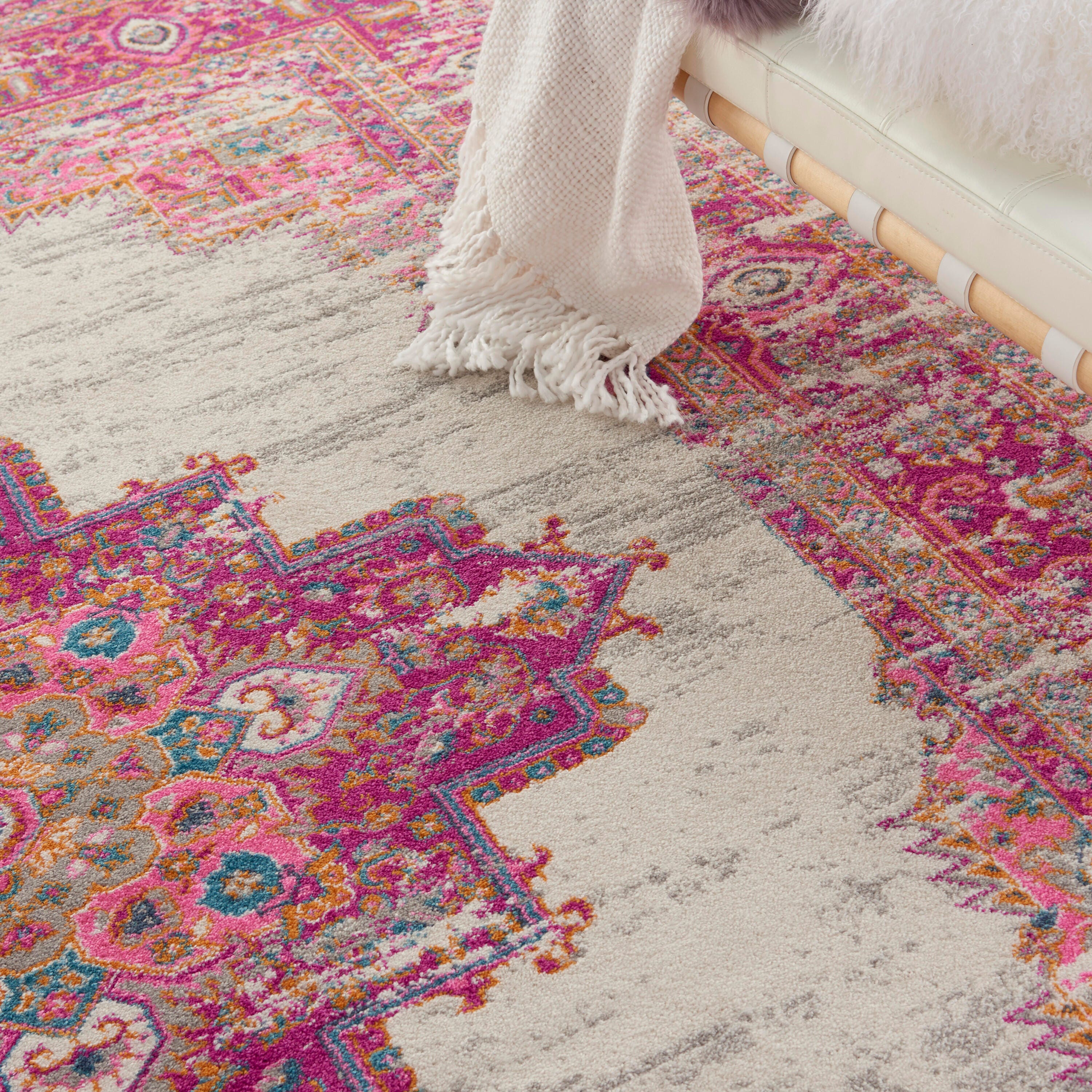 Nourison Home Passion 8' x 10' Area Rug, Ivory/Fuchsia, large