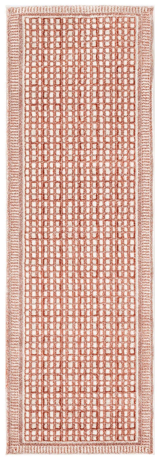 Nourison Home Nordic Geometric 2' x 6' Runner Rug, Brick/Ivory, large