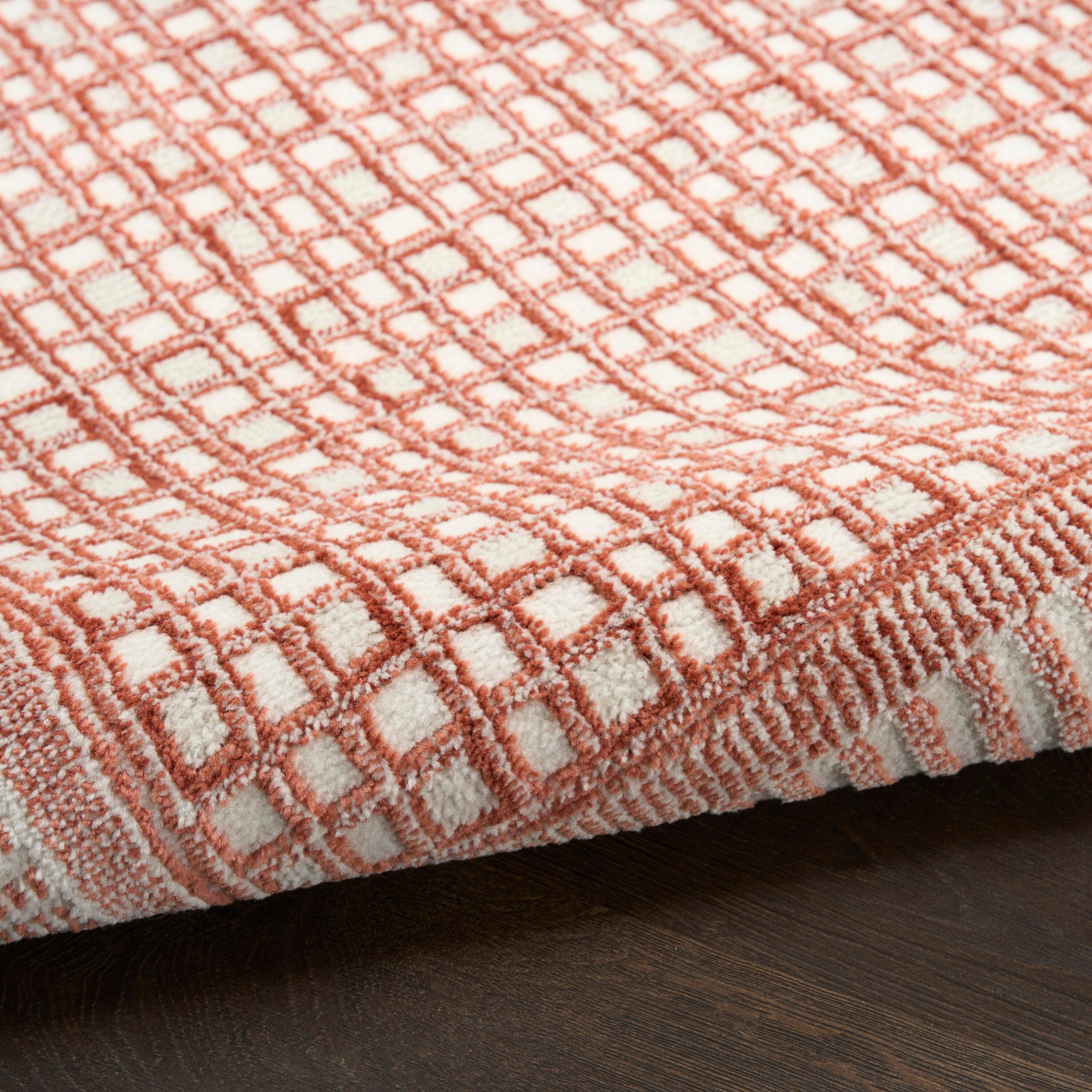 Nourison Home Nordic Geometric 2' x 6' Runner Rug, Brick/Ivory, large