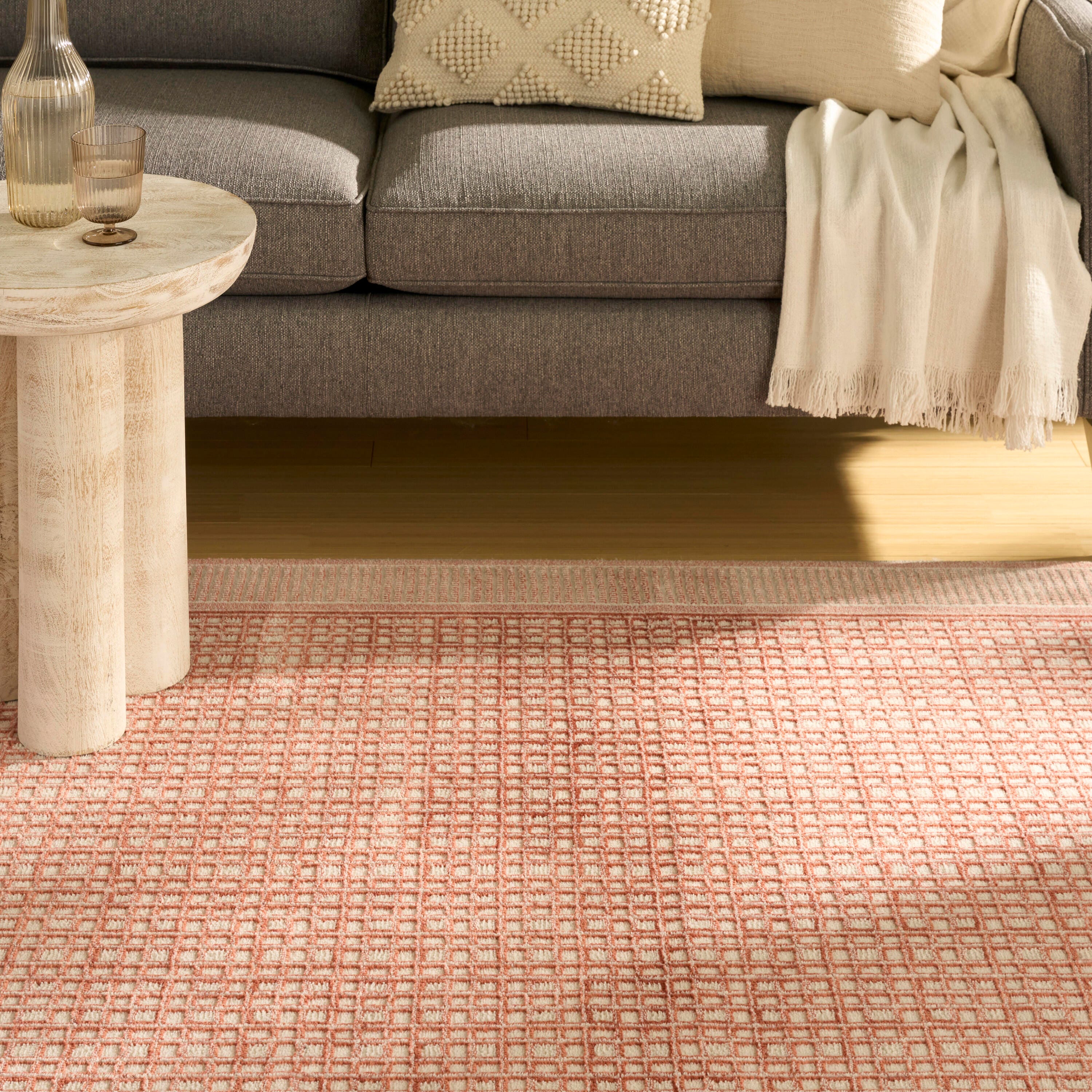 Nourison Home Nordic Geometric 4' x 6' Area Rug, Brick/Ivory, large