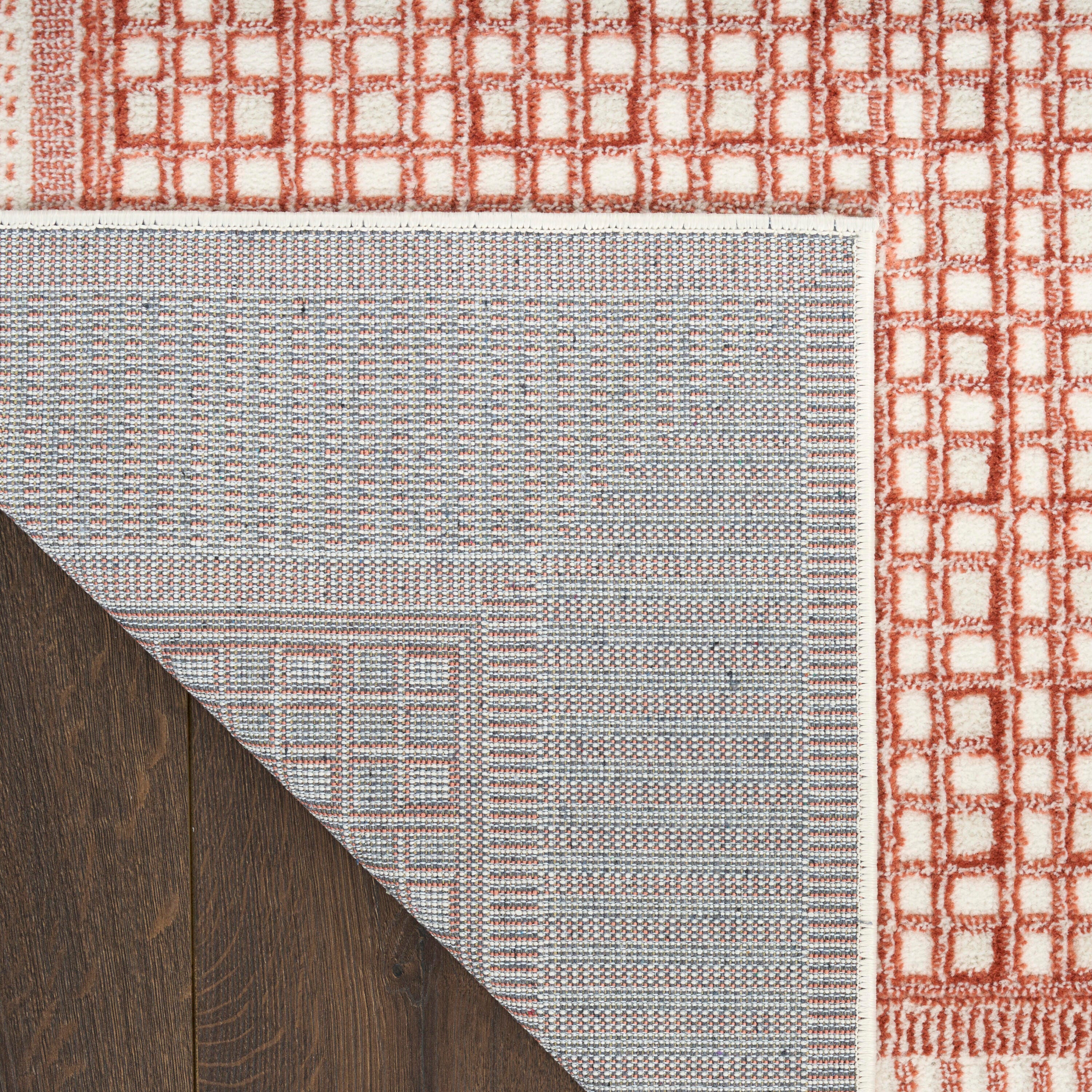 Nourison Home Nordic Geometric 5' x 7' Area Rug, Brick/Ivory, large