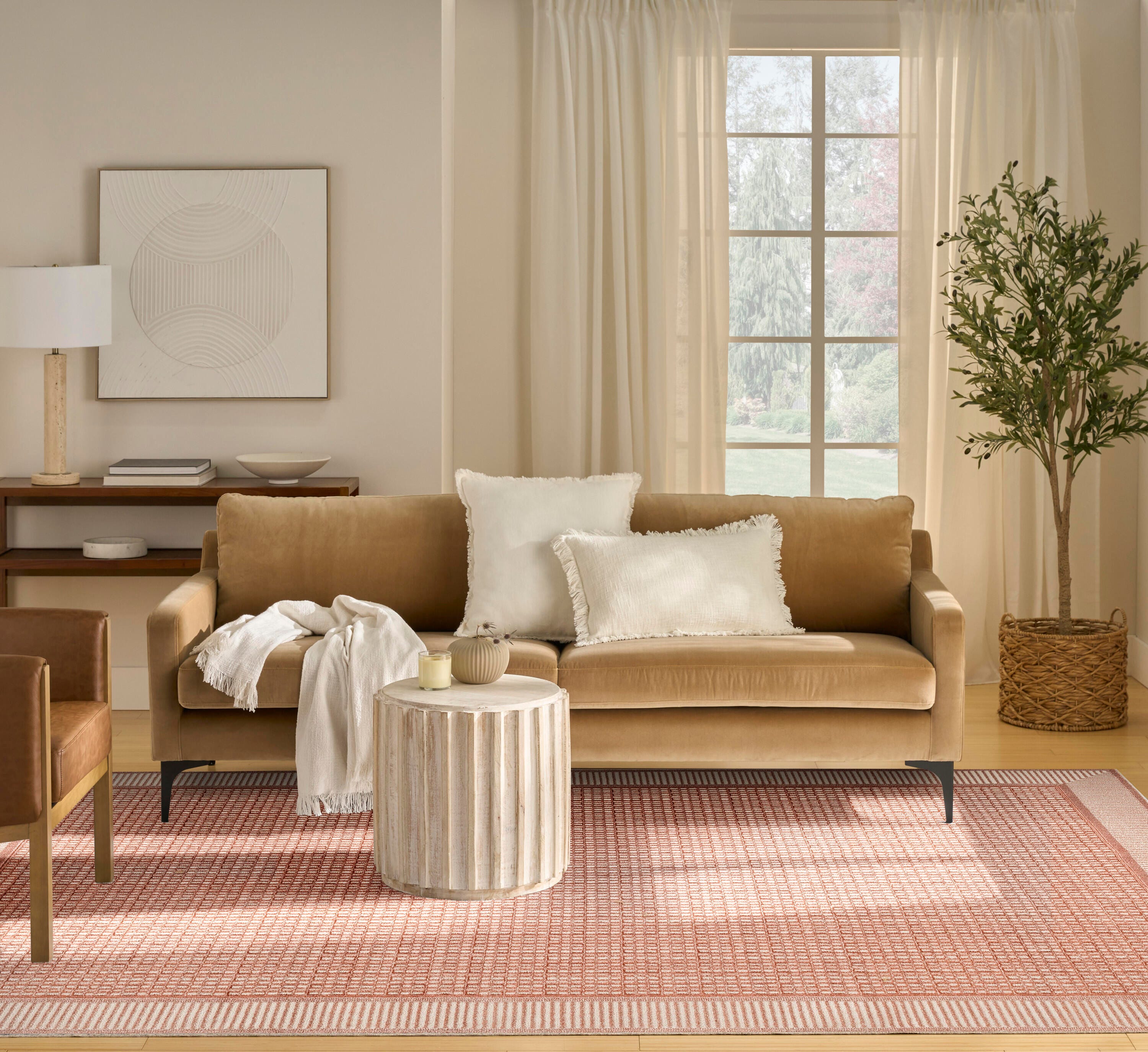 Nourison Home Nordic Geometric 8' x 10' Area Rug, Brick/Ivory, large