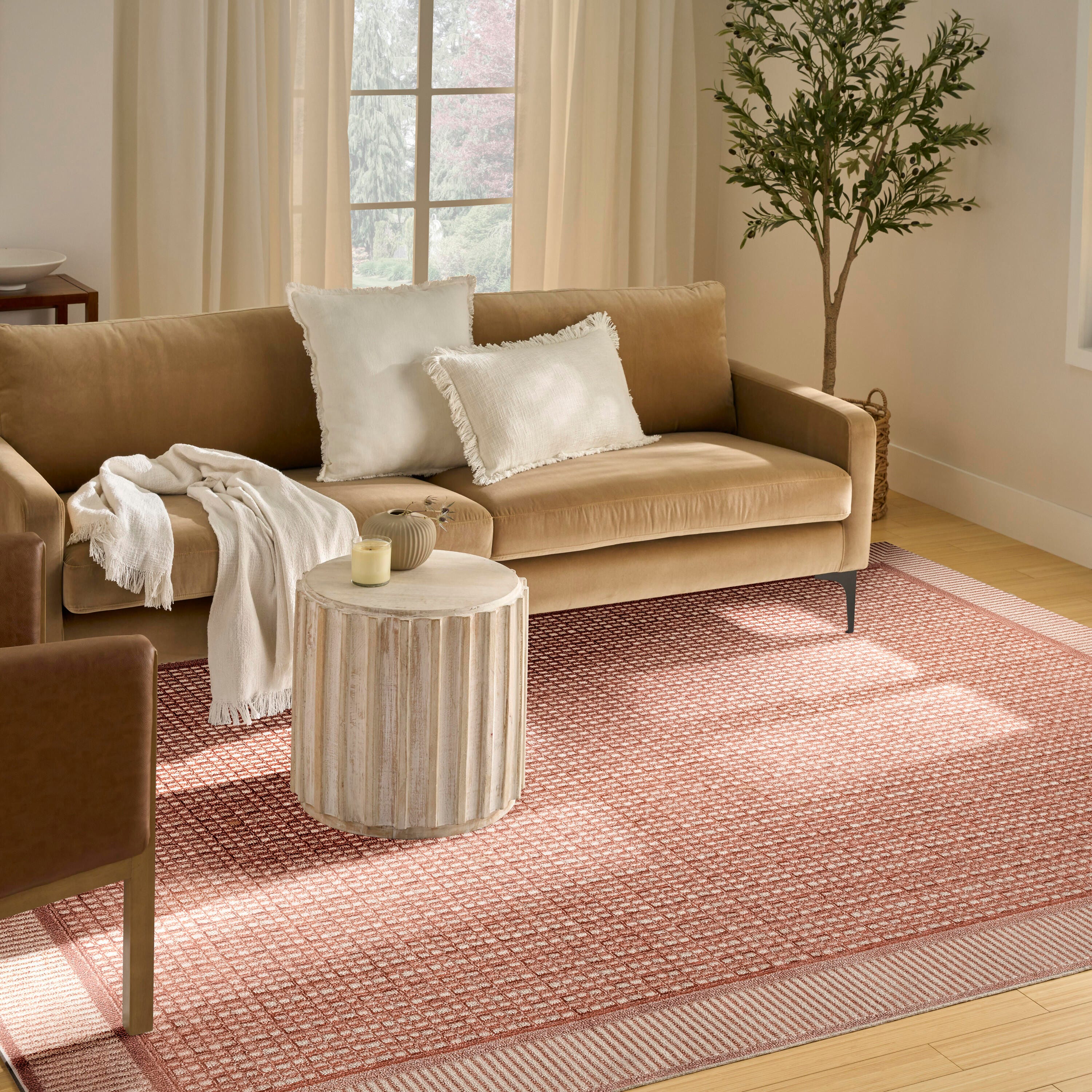 Nourison Home Nordic Geometric 8' x 10' Area Rug, Brick/Ivory, large