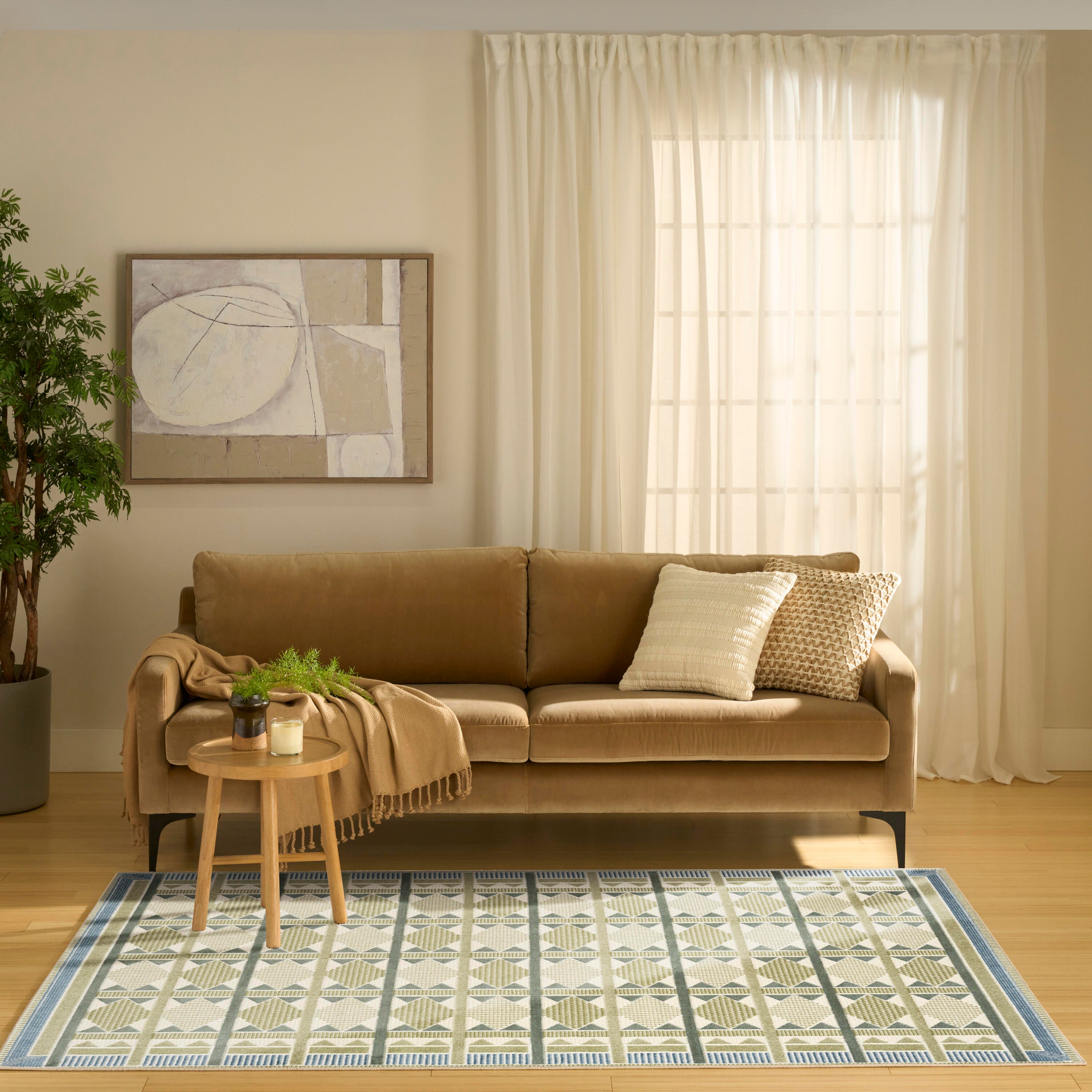 Nourison Home Nordic Diamond 4' x 6' Area Rug, Green/Blue, large