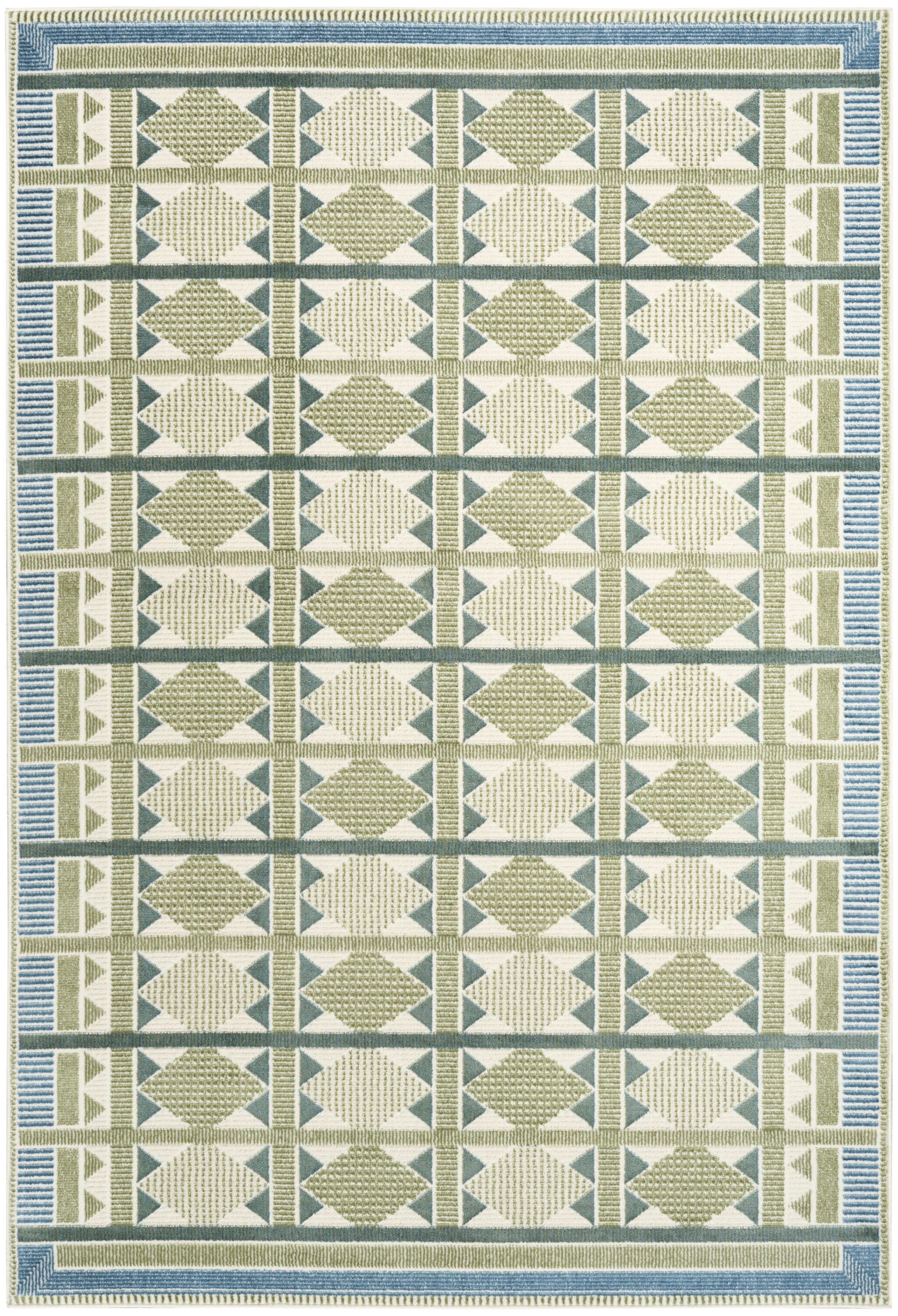 Nourison Home Nordic Diamond 4' x 6' Area Rug, Green/Blue, large