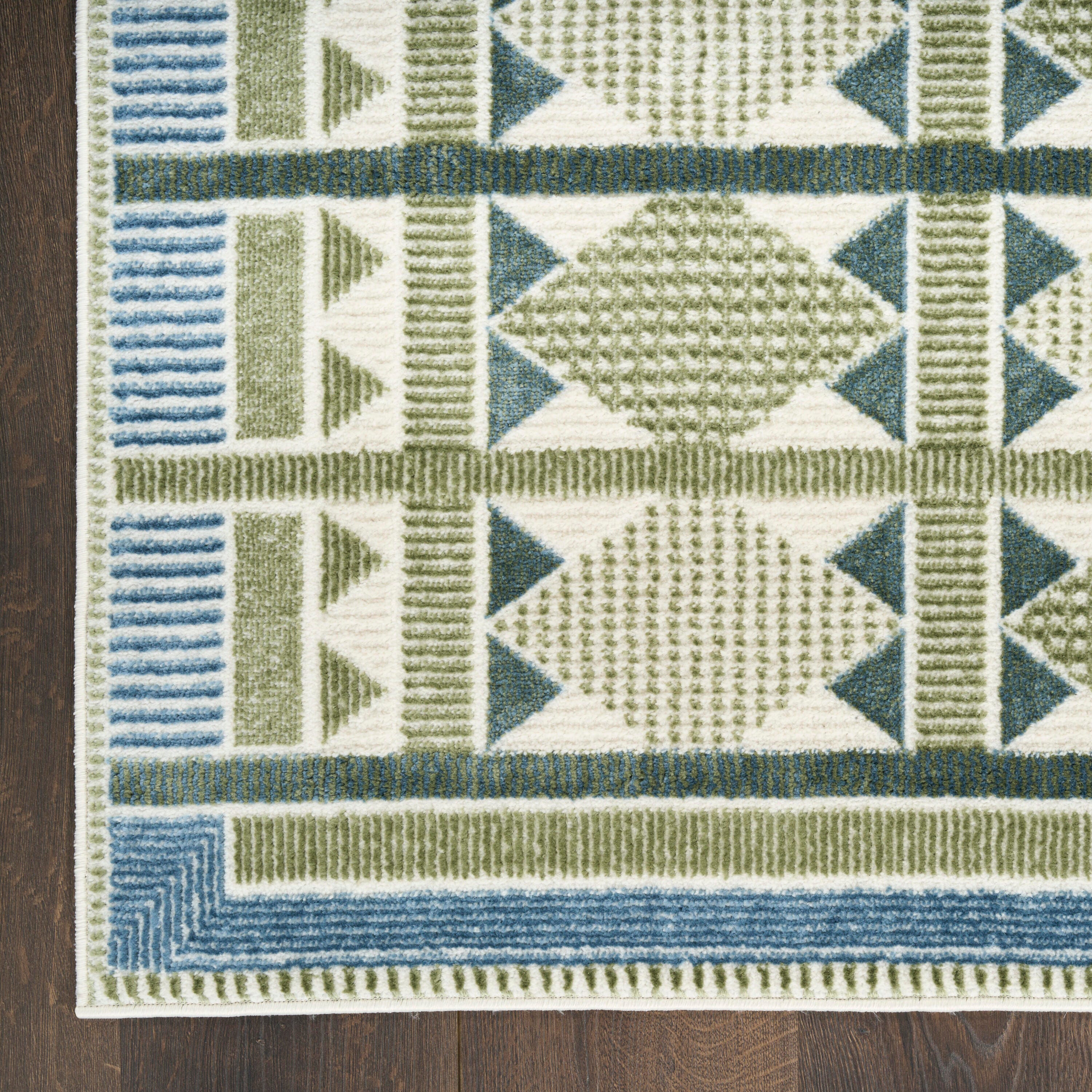 Nourison Home Nordic Diamond 4' x 6' Area Rug, Green/Blue, large