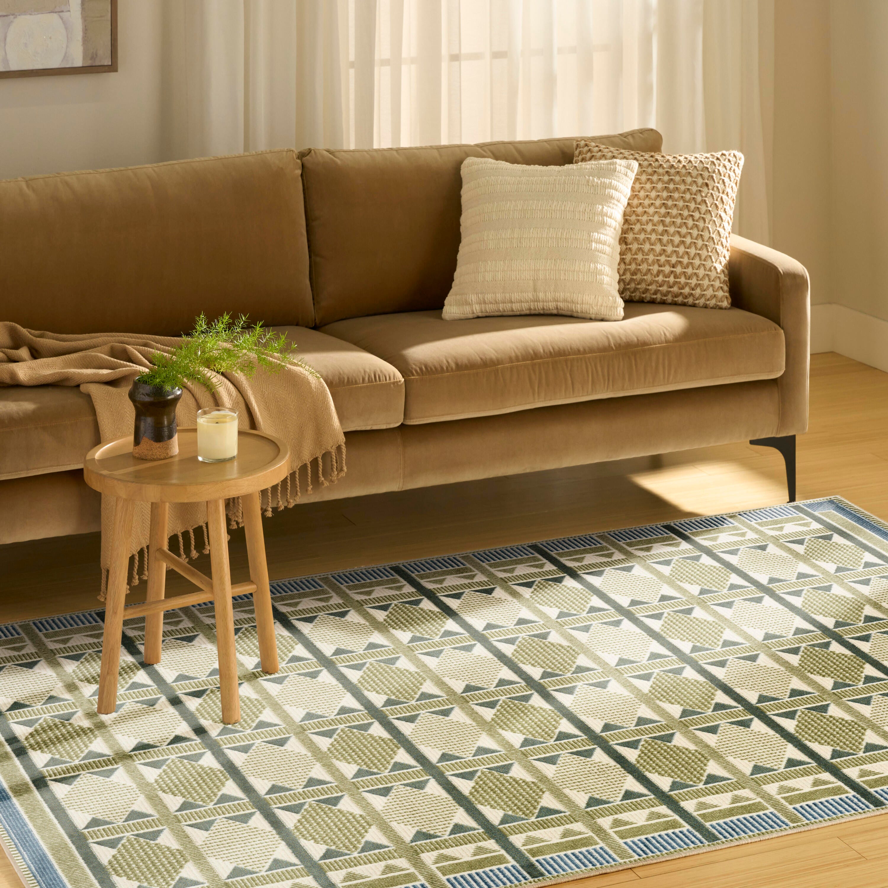 Nourison Home Nordic Diamond 4' x 6' Area Rug, Green/Blue, large