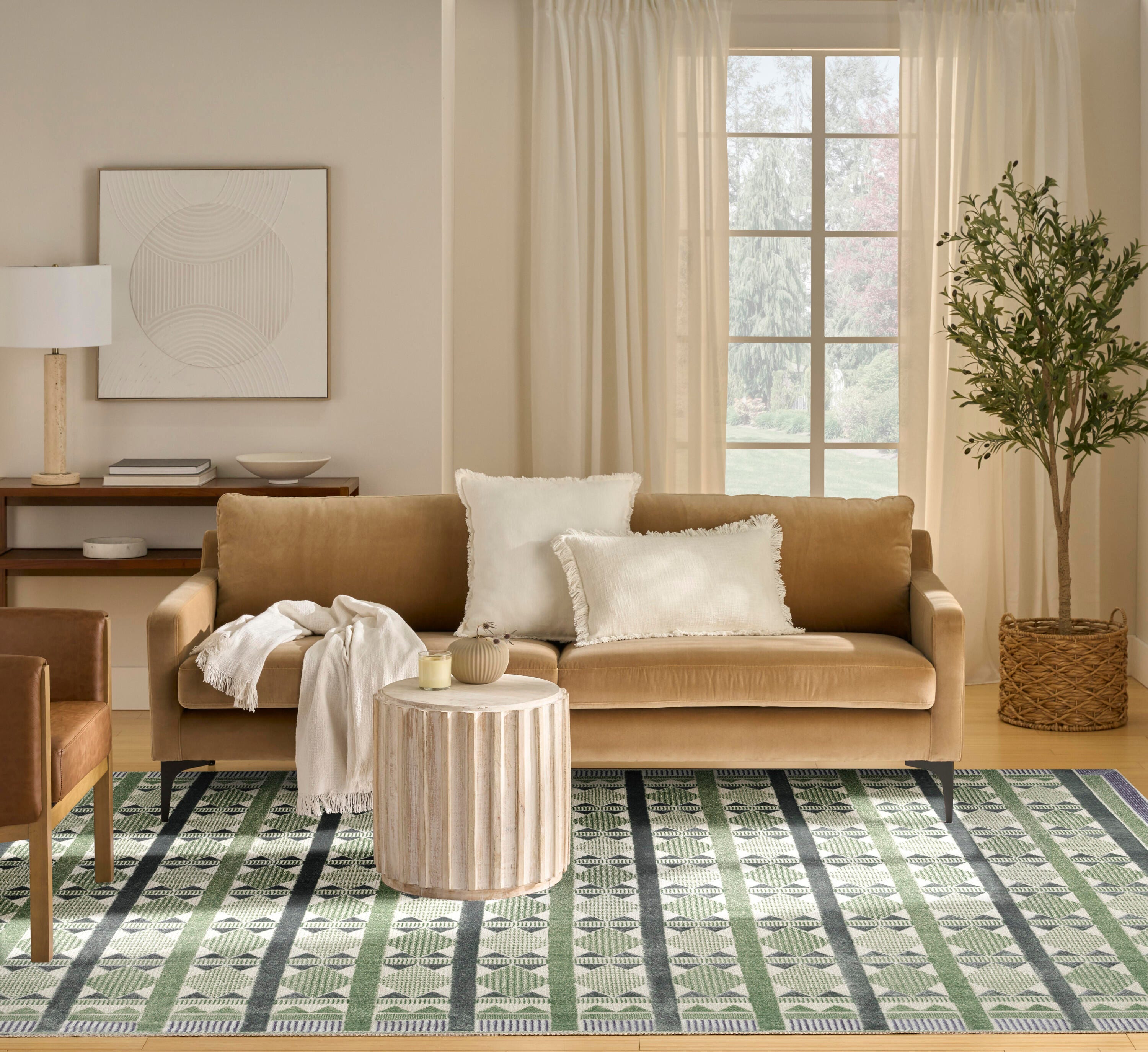 Nourison Home Nordic Diamond 8' x 10' Area Rug, Green/Blue, large