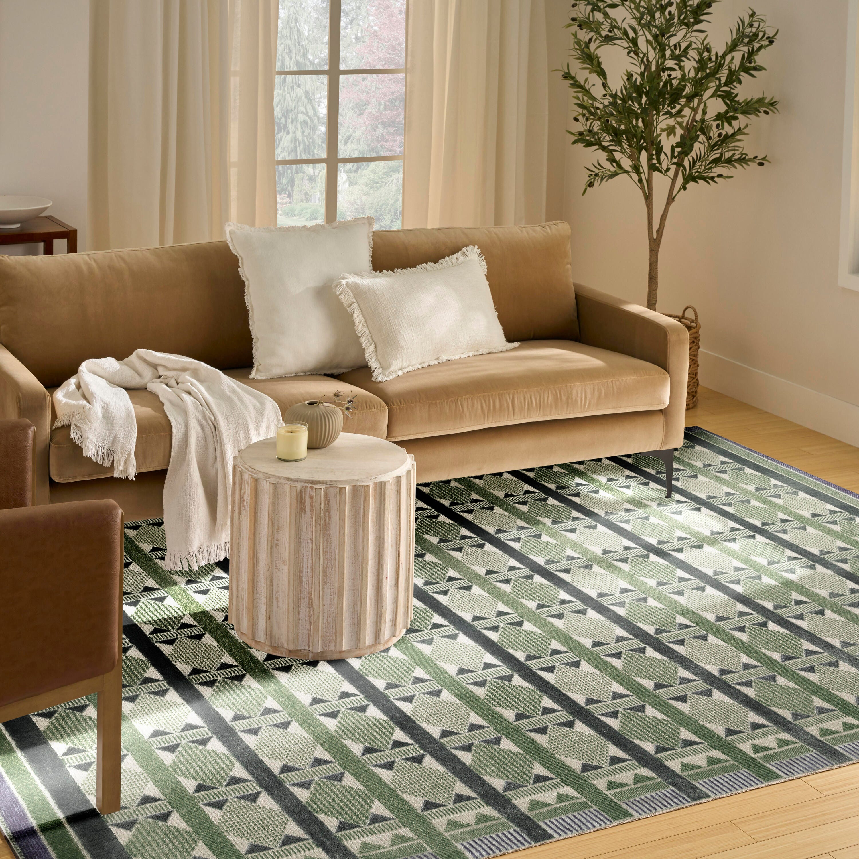 Nourison Home Nordic Diamond 8' x 10' Area Rug, Green/Blue, large
