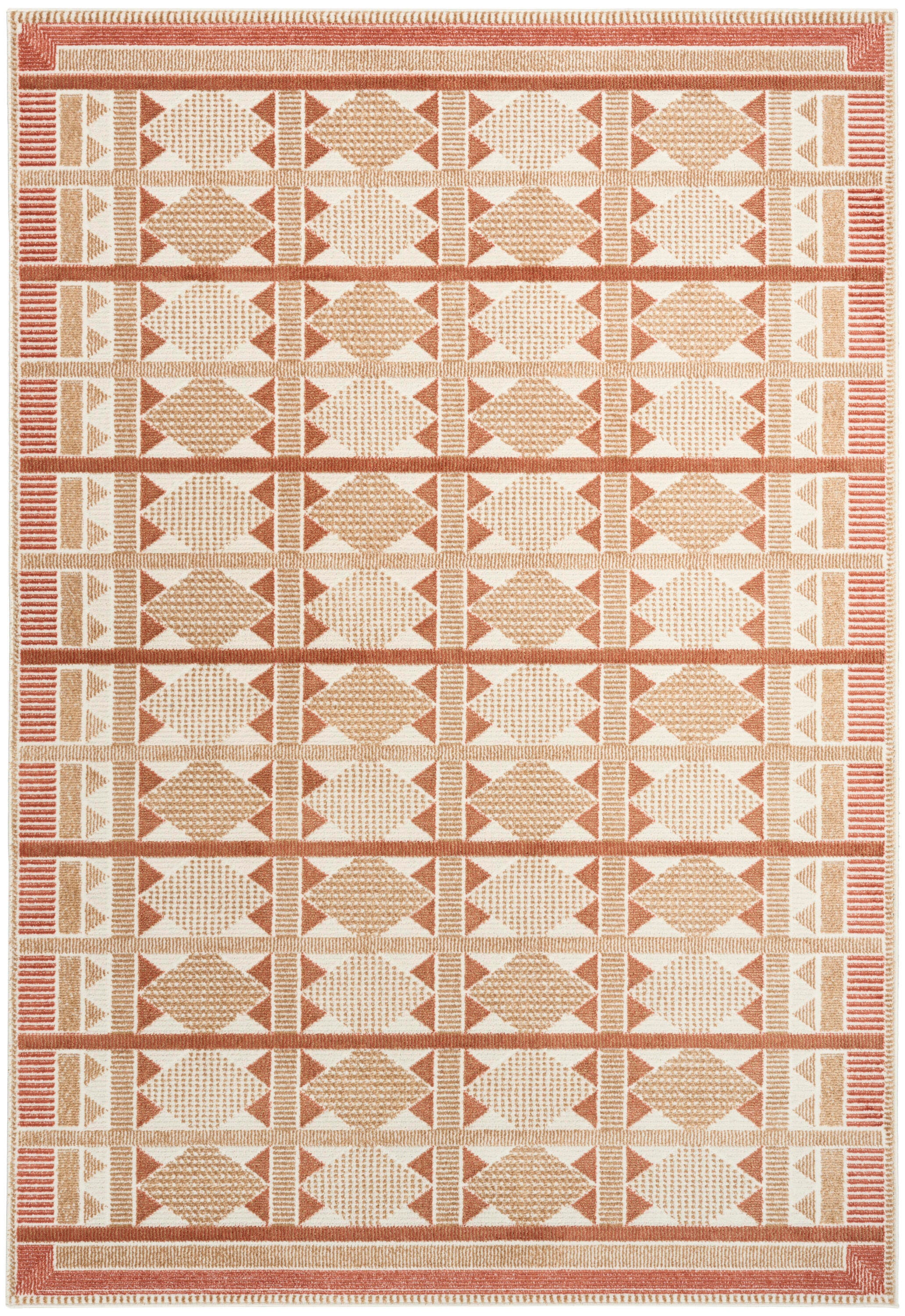 Nourison Home Nordic Diamond 4' x 6' Area Rug, Rust, large