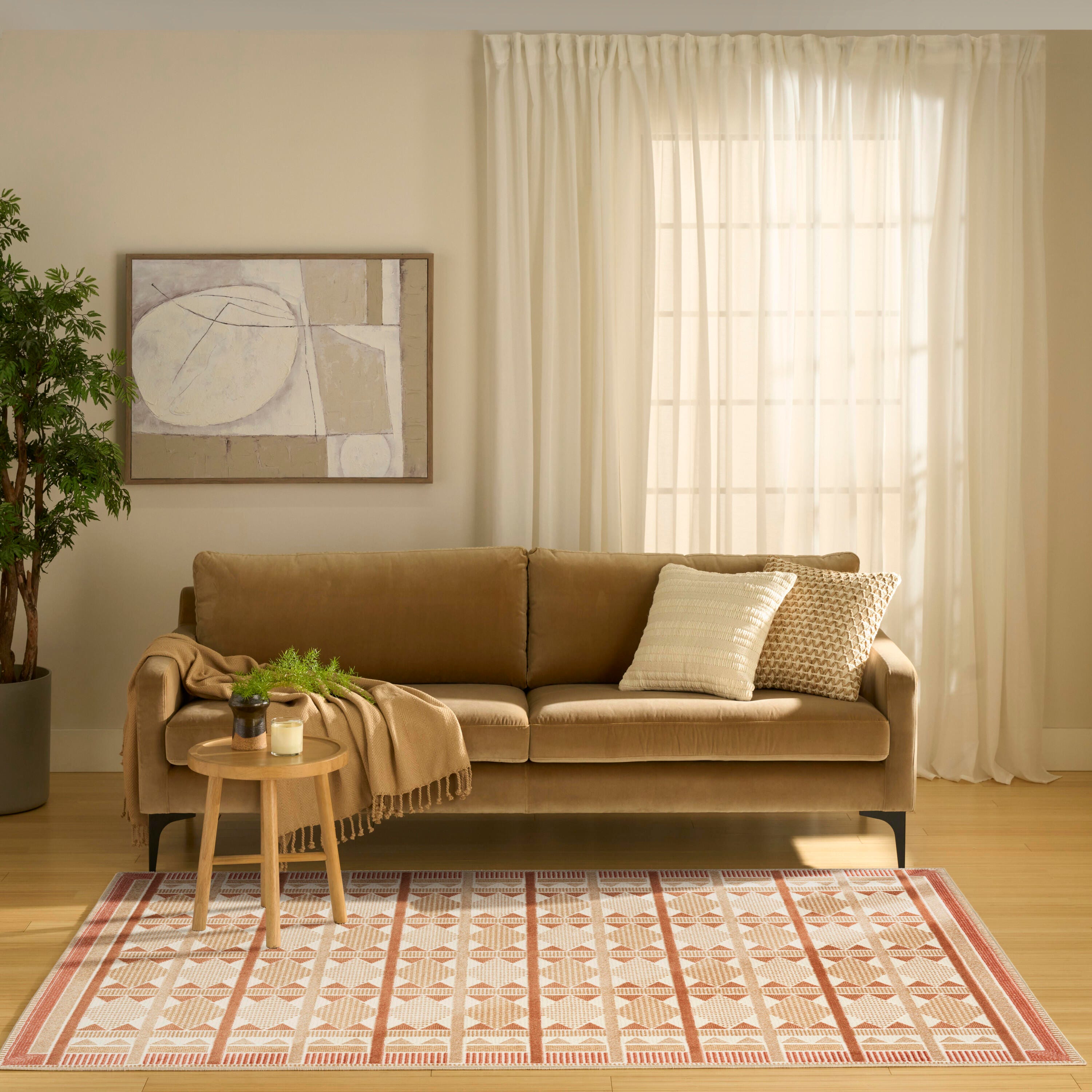Nourison Home Nordic Diamond 5' x 7' Area Rug, Rust, large