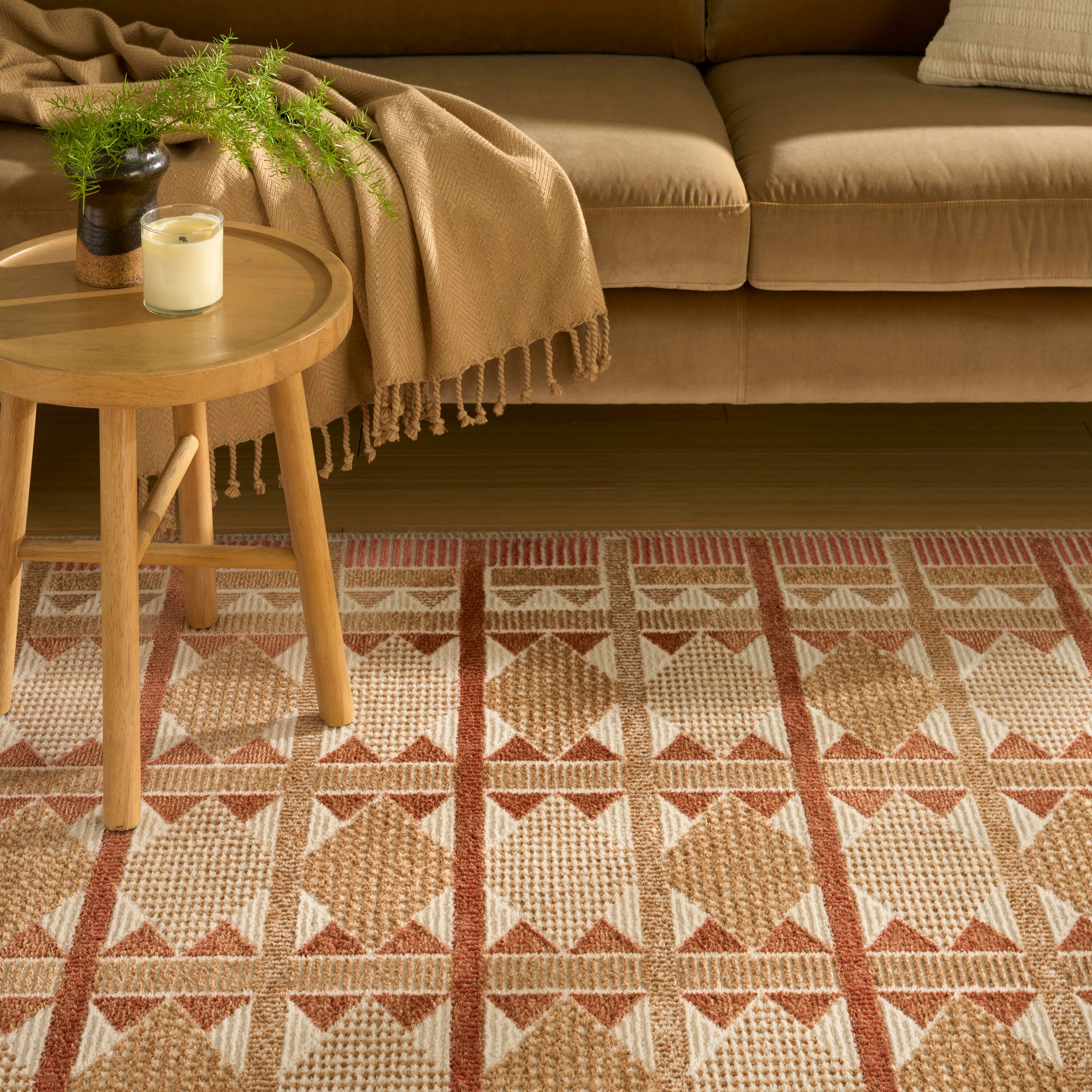 Nourison Home Nordic Diamond 5' x 7' Area Rug, Rust, large