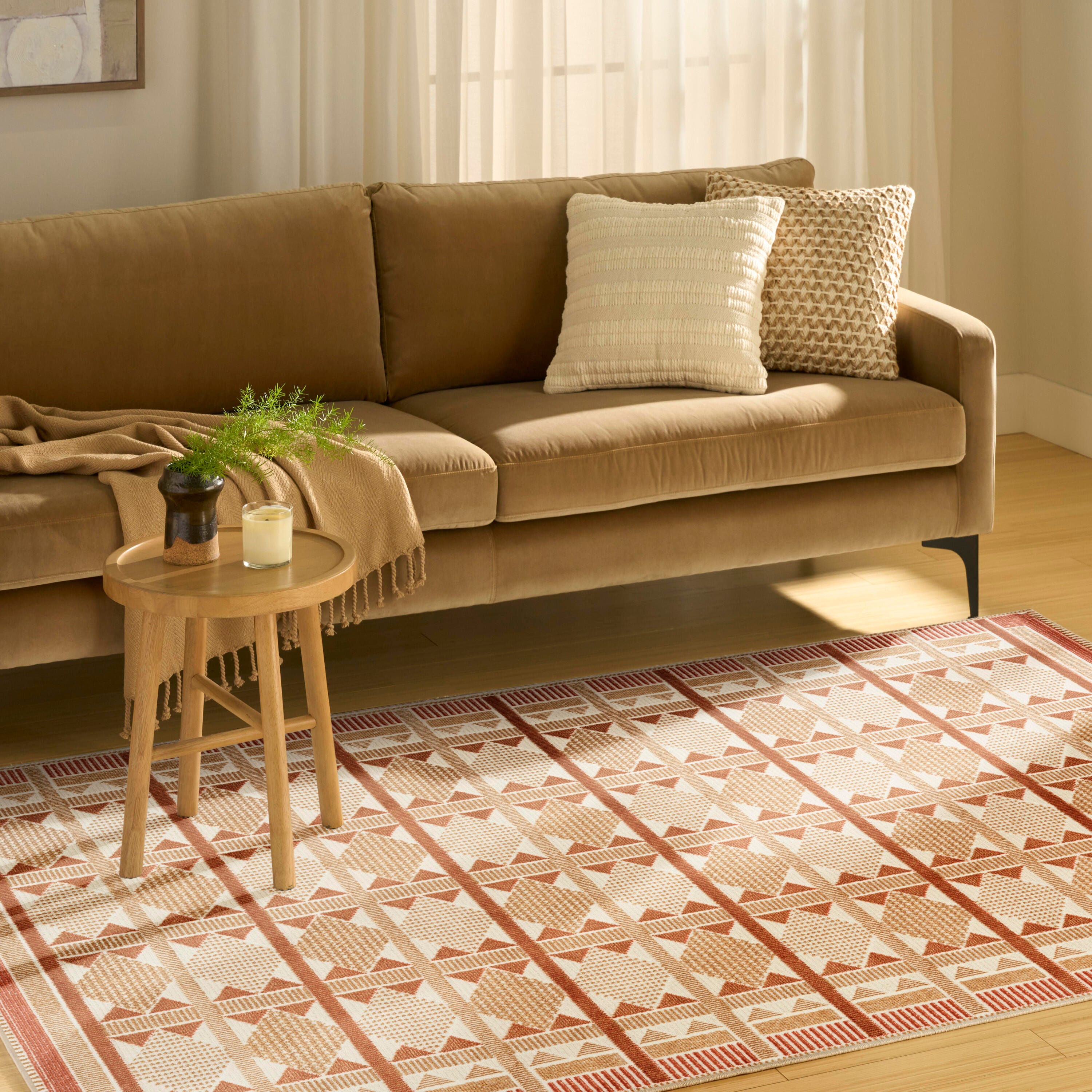 Nourison Home Nordic Diamond 5' x 7' Area Rug, Rust, large
