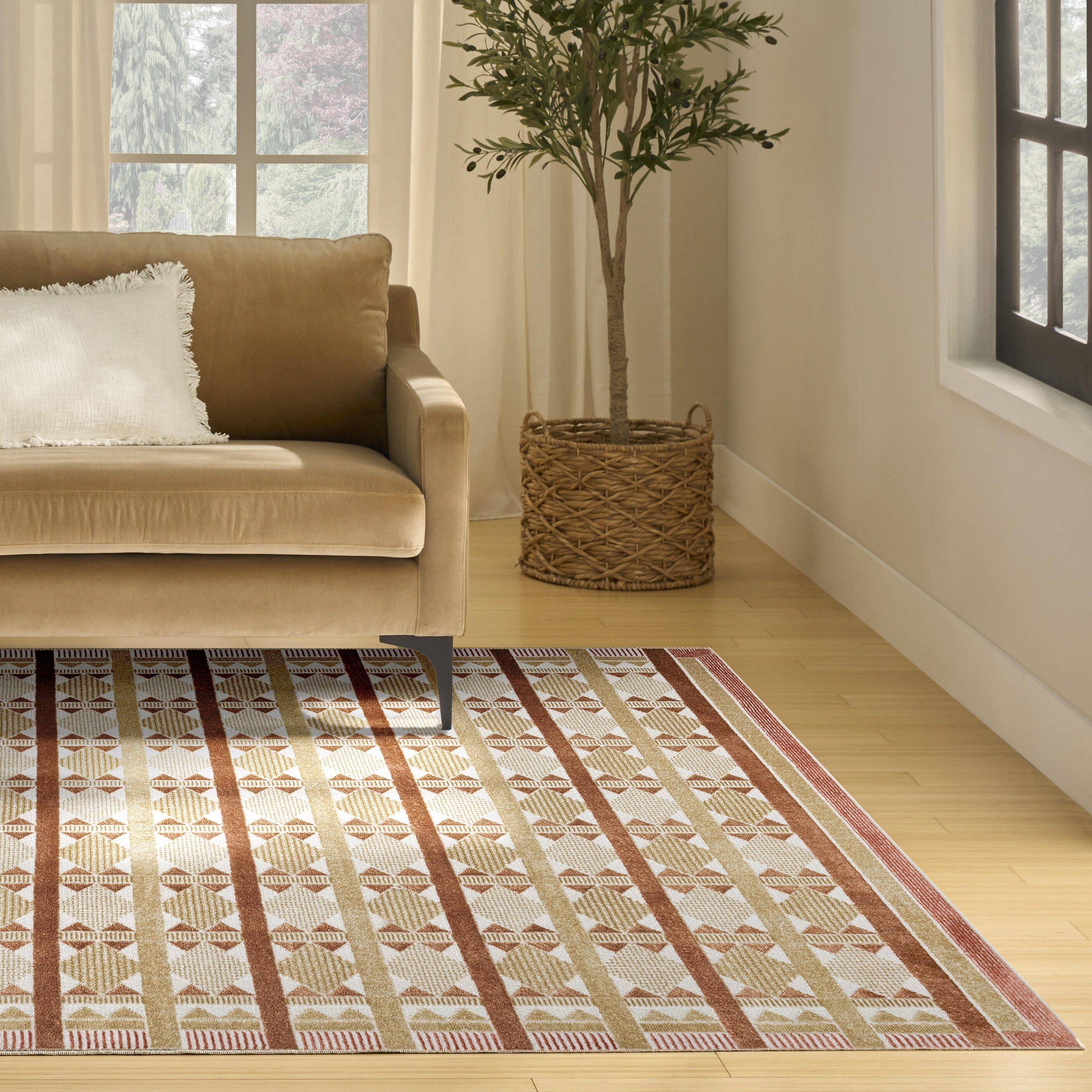 Nourison Home Nordic Diamond 8' x 10' Area Rug, Rust, large