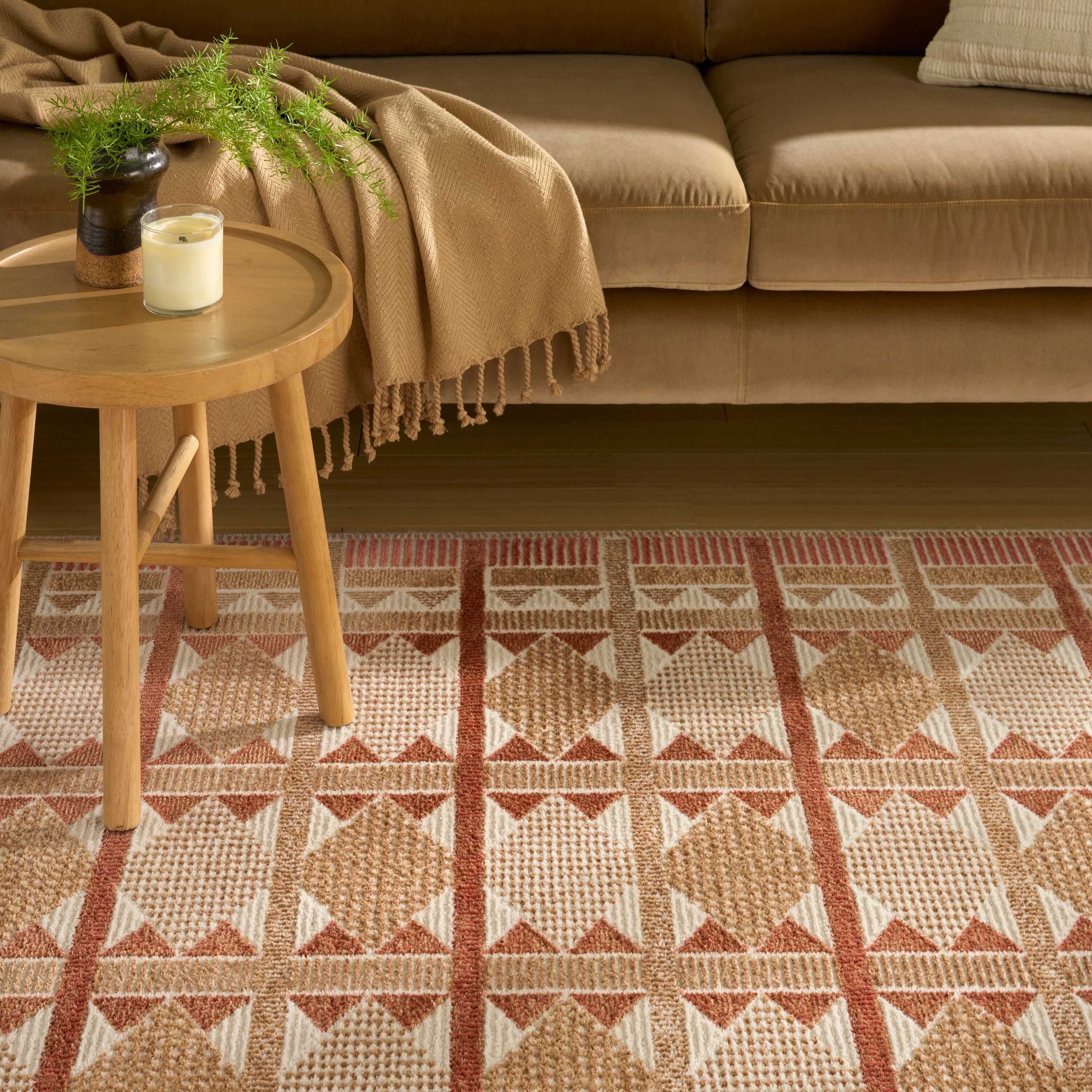 Nourison Home Nordic Diamond 8' x 10' Area Rug, Rust, large