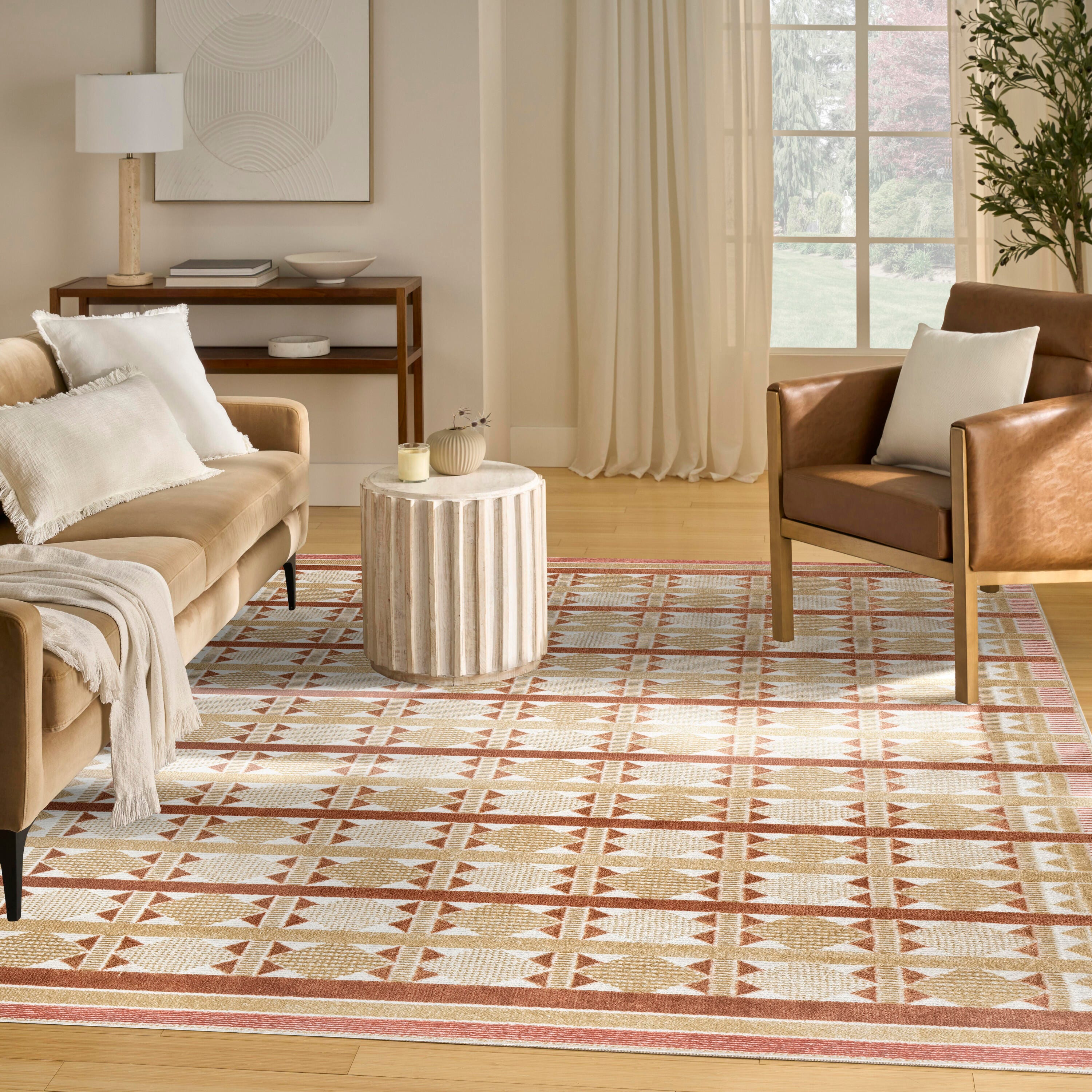 Nourison Home Nordic Diamond 8' x 10' Area Rug, Rust, large