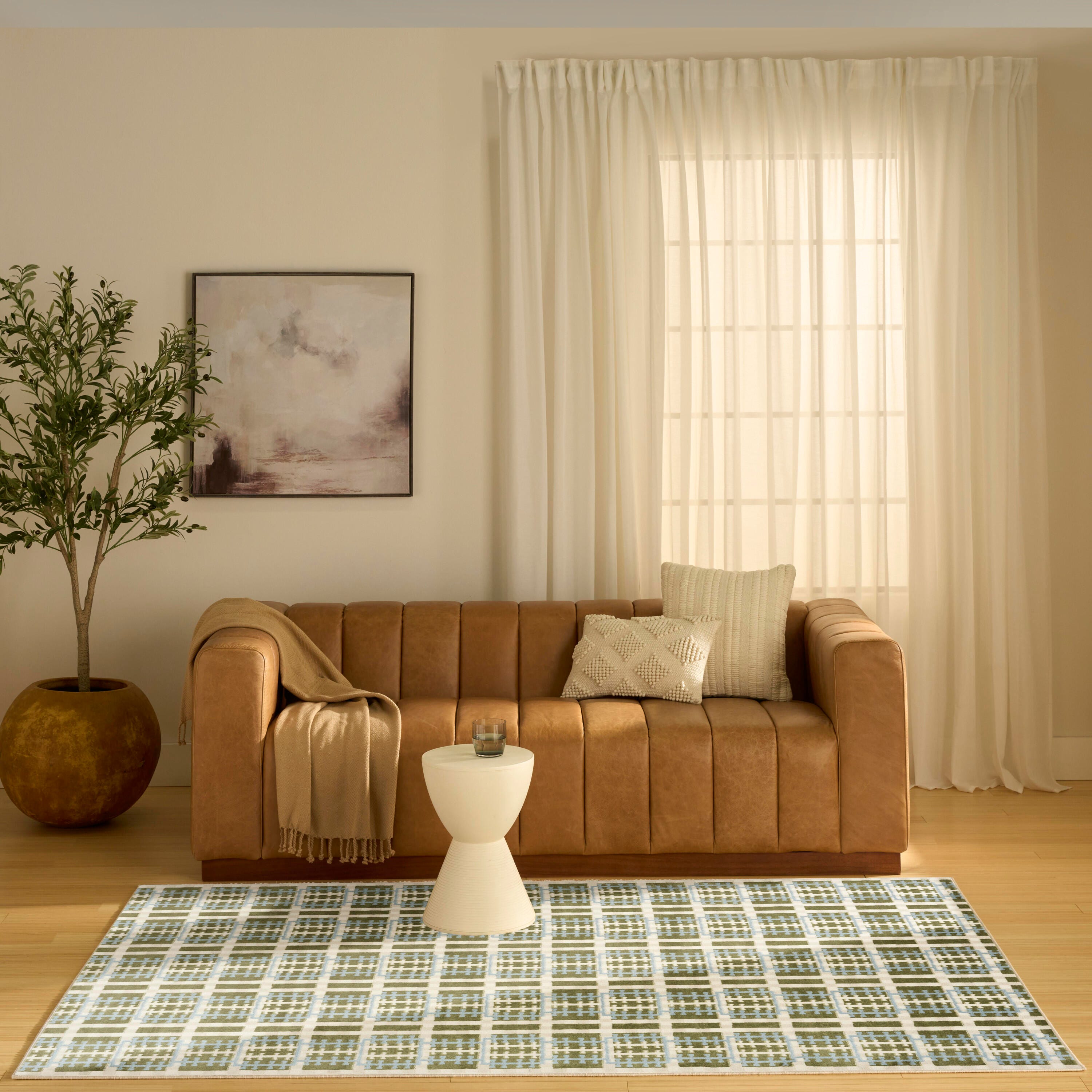 Nourison Home Nordic Abstract 4' x 6' Area Rug, Blue/Green, large