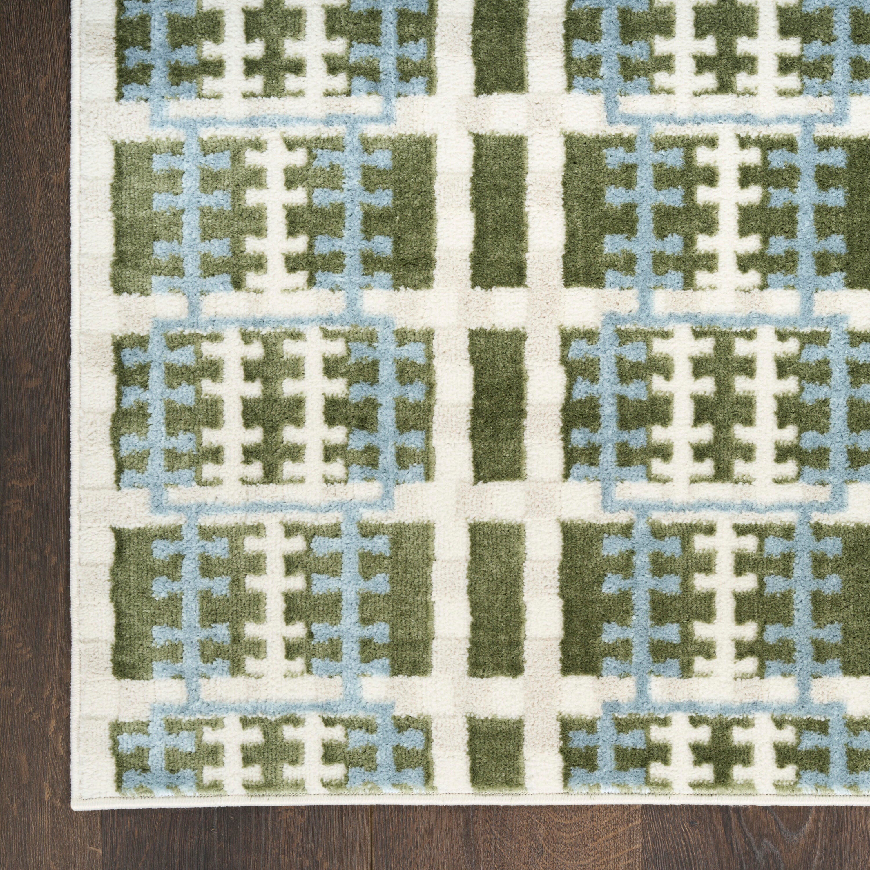 Nourison Home Nordic Abstract 4' x 6' Area Rug, Blue/Green, large