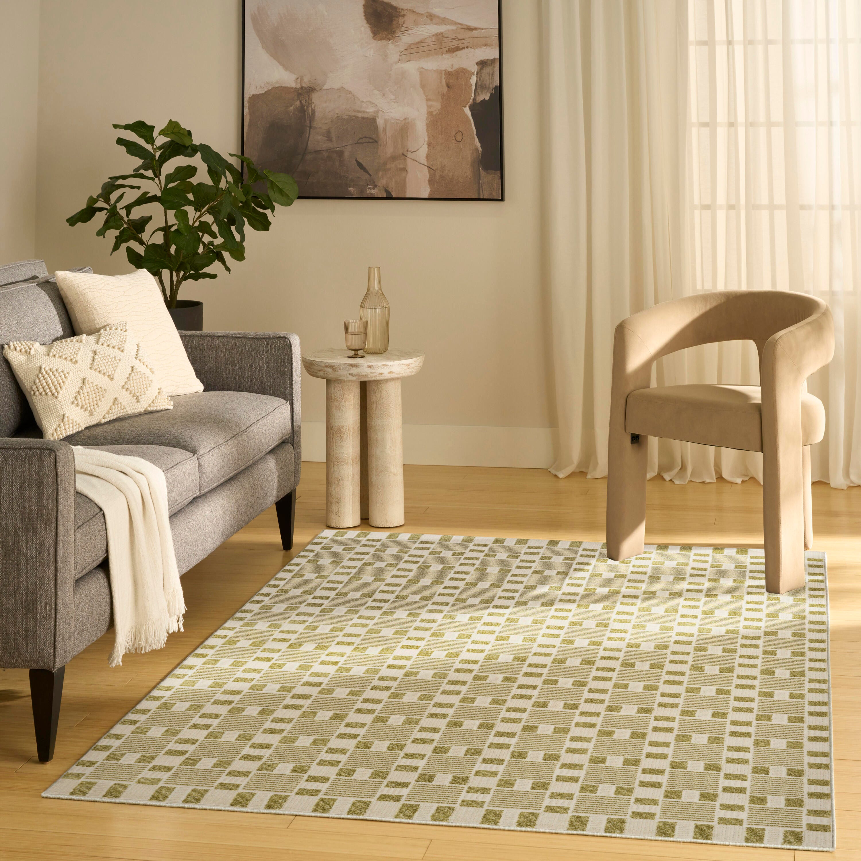 Nourison Home Nordic Aesthetic 4' x 6' Area Rug, Green, large