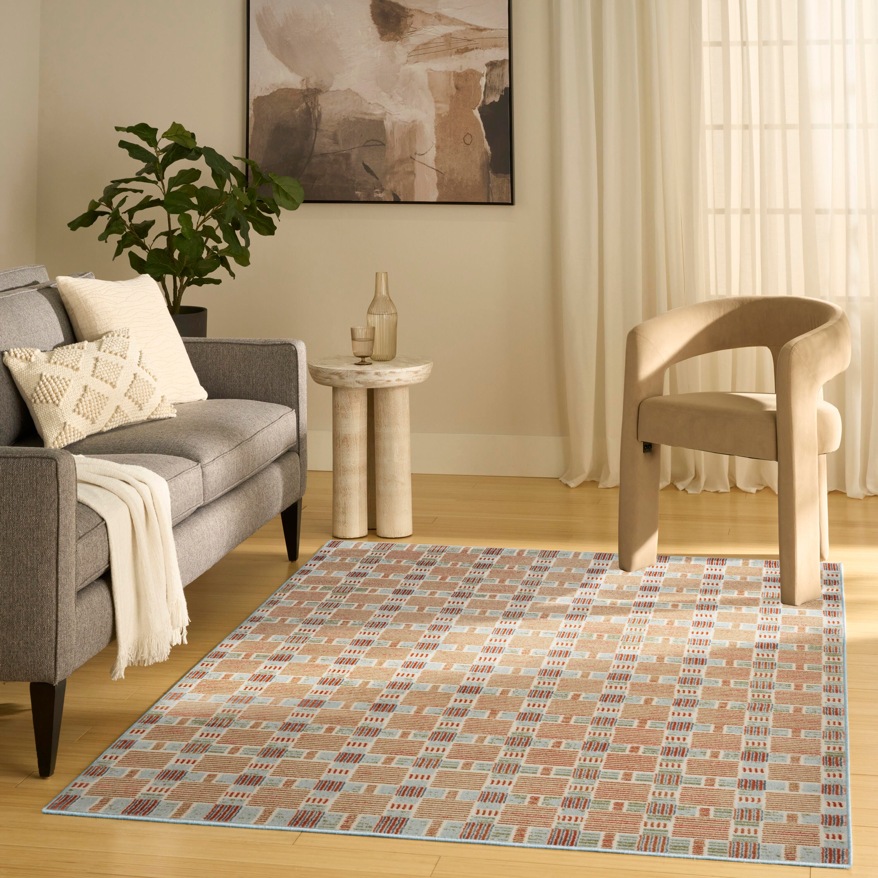 Nourison Home Nordic 5' x 7' Area Rug, Rust/Multi, large
