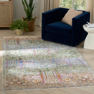 Nourison Home 5' x 8' Botanical Area Rug, Blue/Multi, rollover