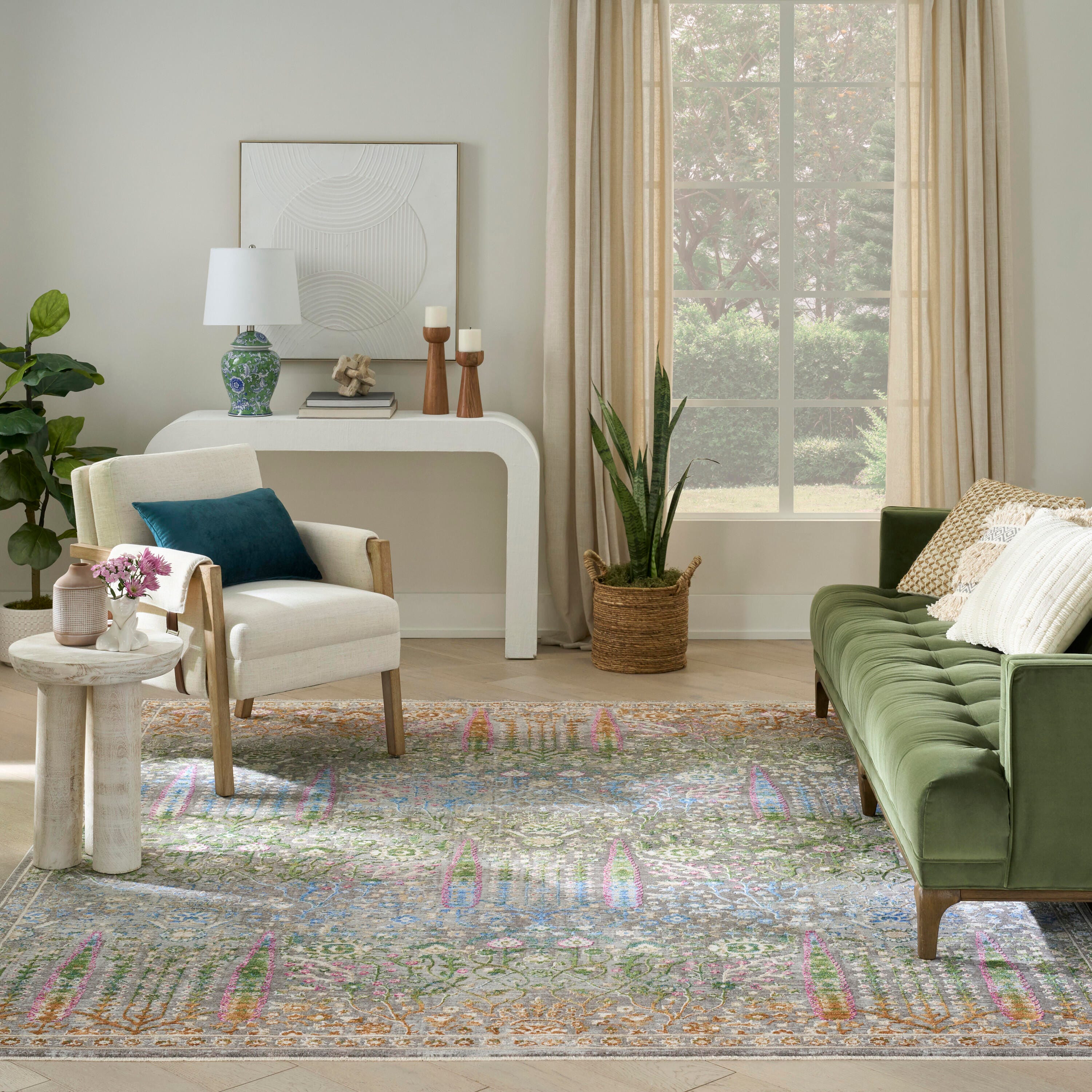 Nourison Home 8' x 10' Botanical Area Rug, Blue/Multi, large