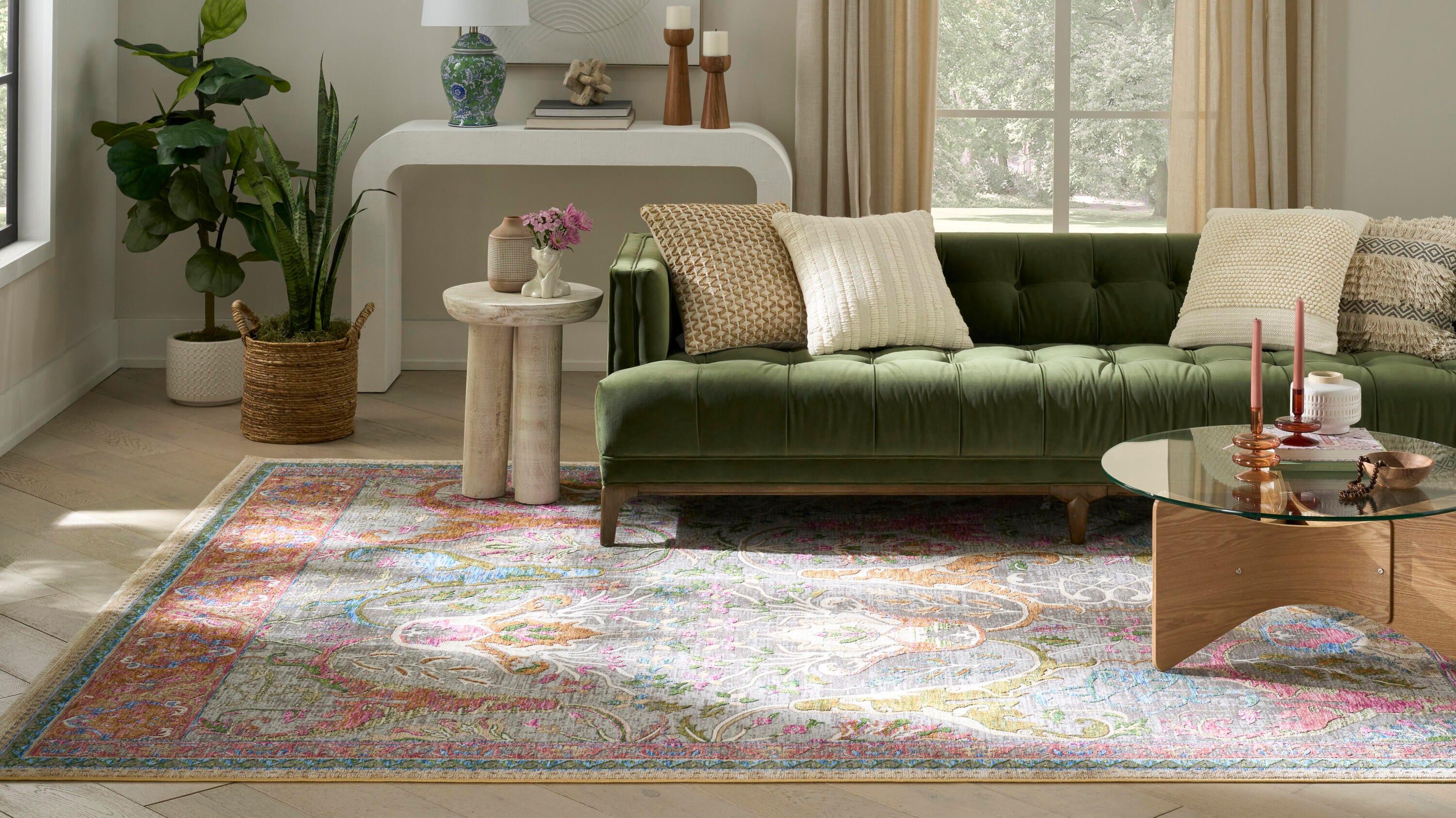 Nourison Home 8' x 10' Floral Area Rug, Pink, large