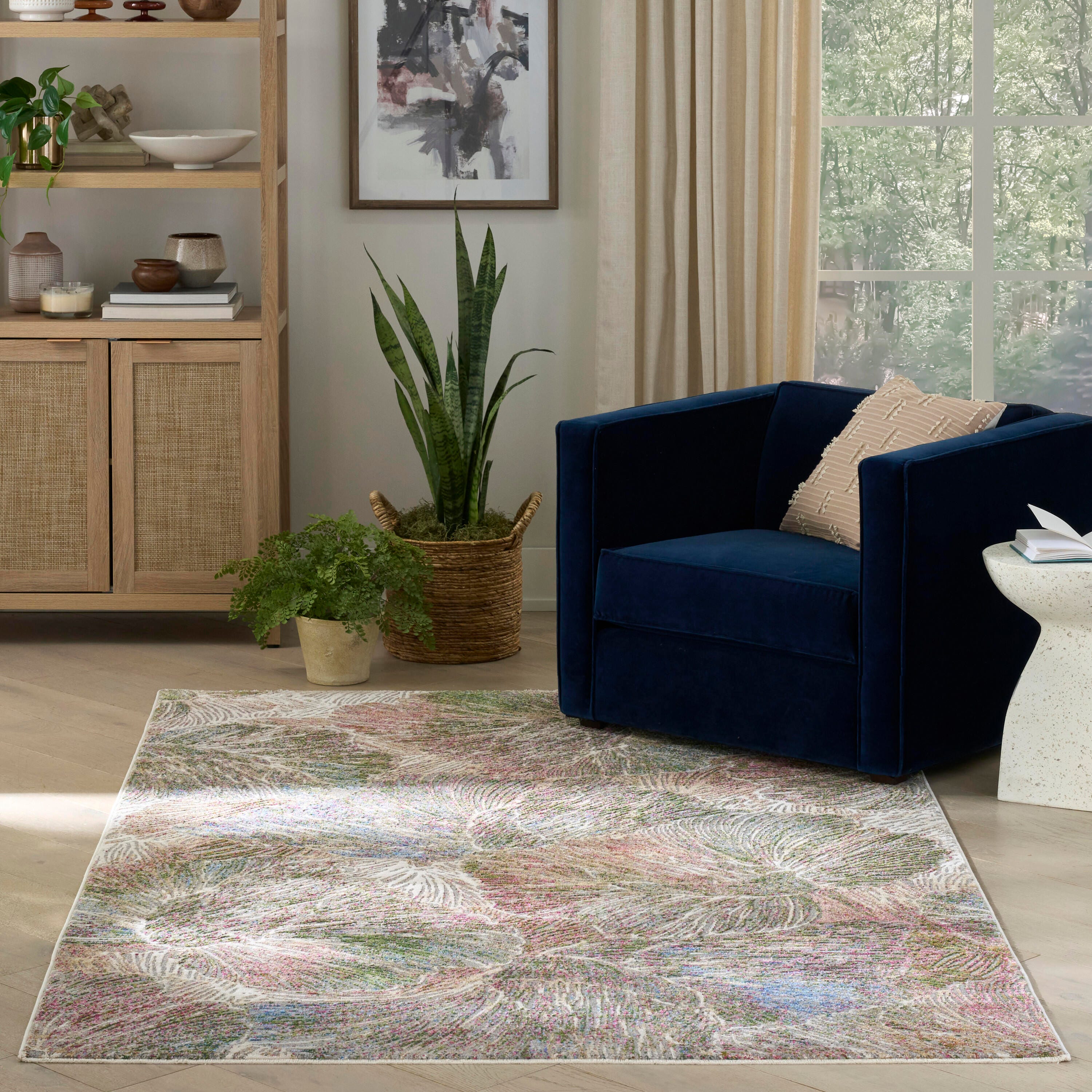 Nourison Home 5' x 8' Area Rug, Sage/Multi, large