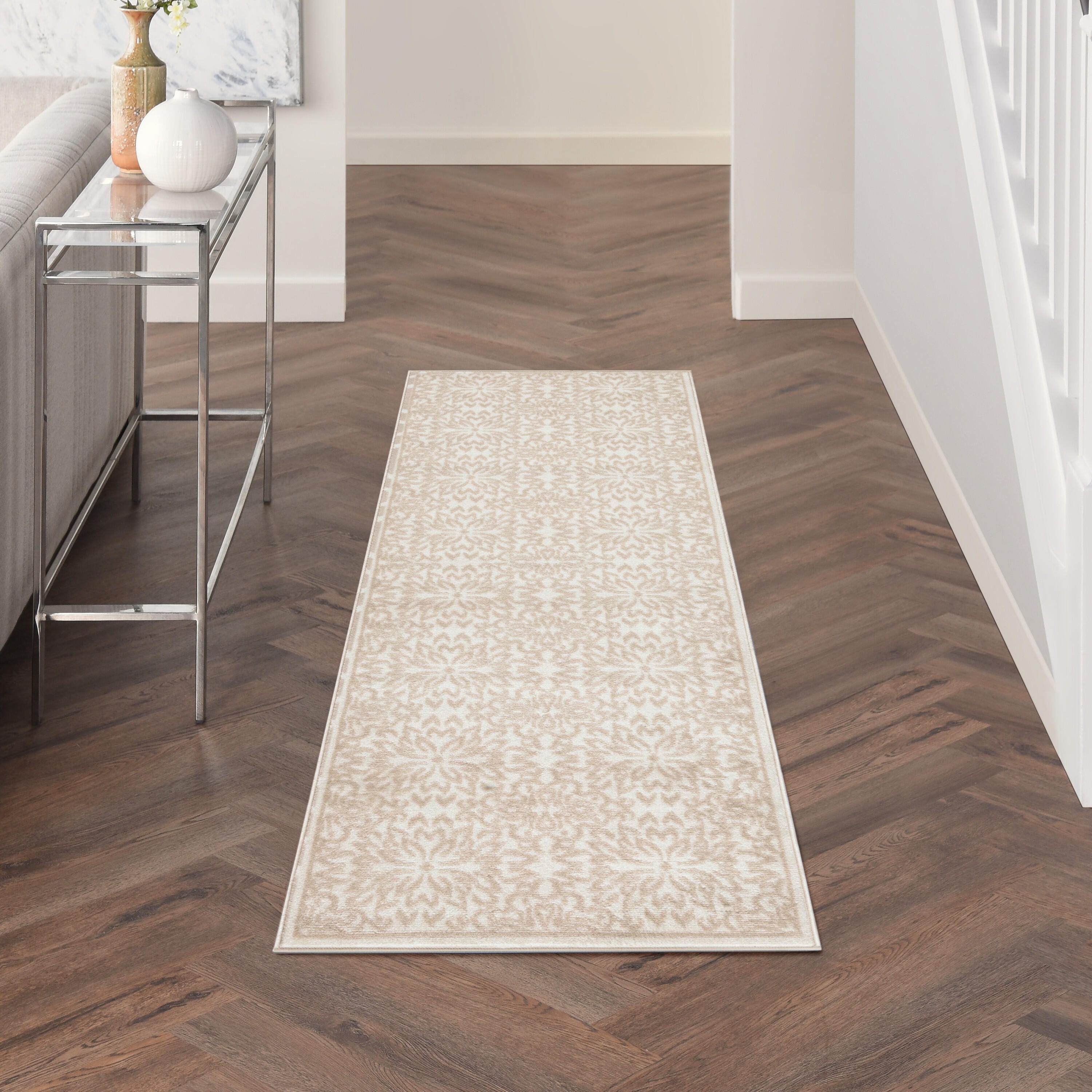 Nourison Home Jubilant 2' x 6' Floral Runner Rug, Ivory/Beige, rollover