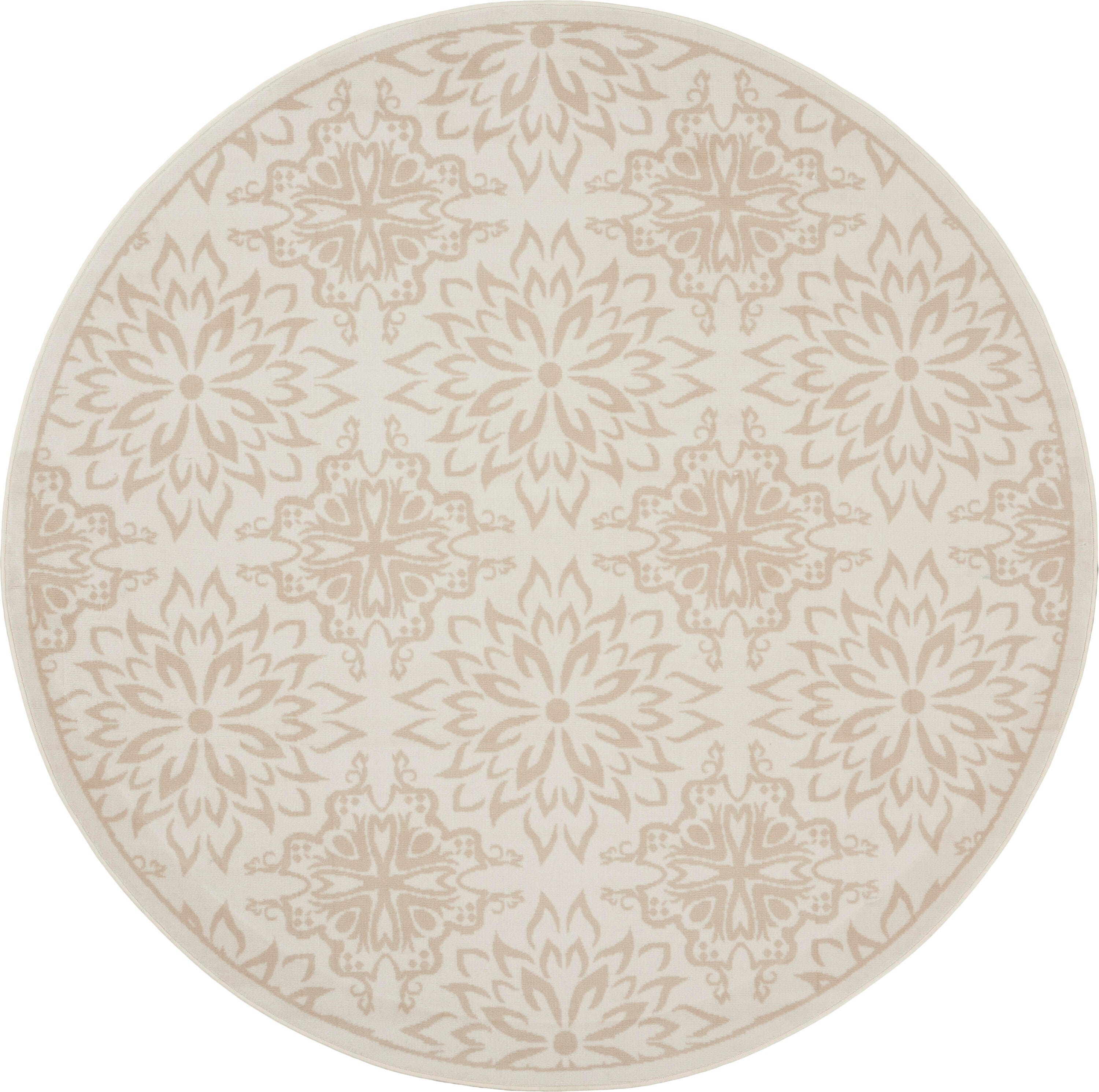 Nourison Home Jubilant 5'  Round Floral Area Rug, Ivory/Beige, large