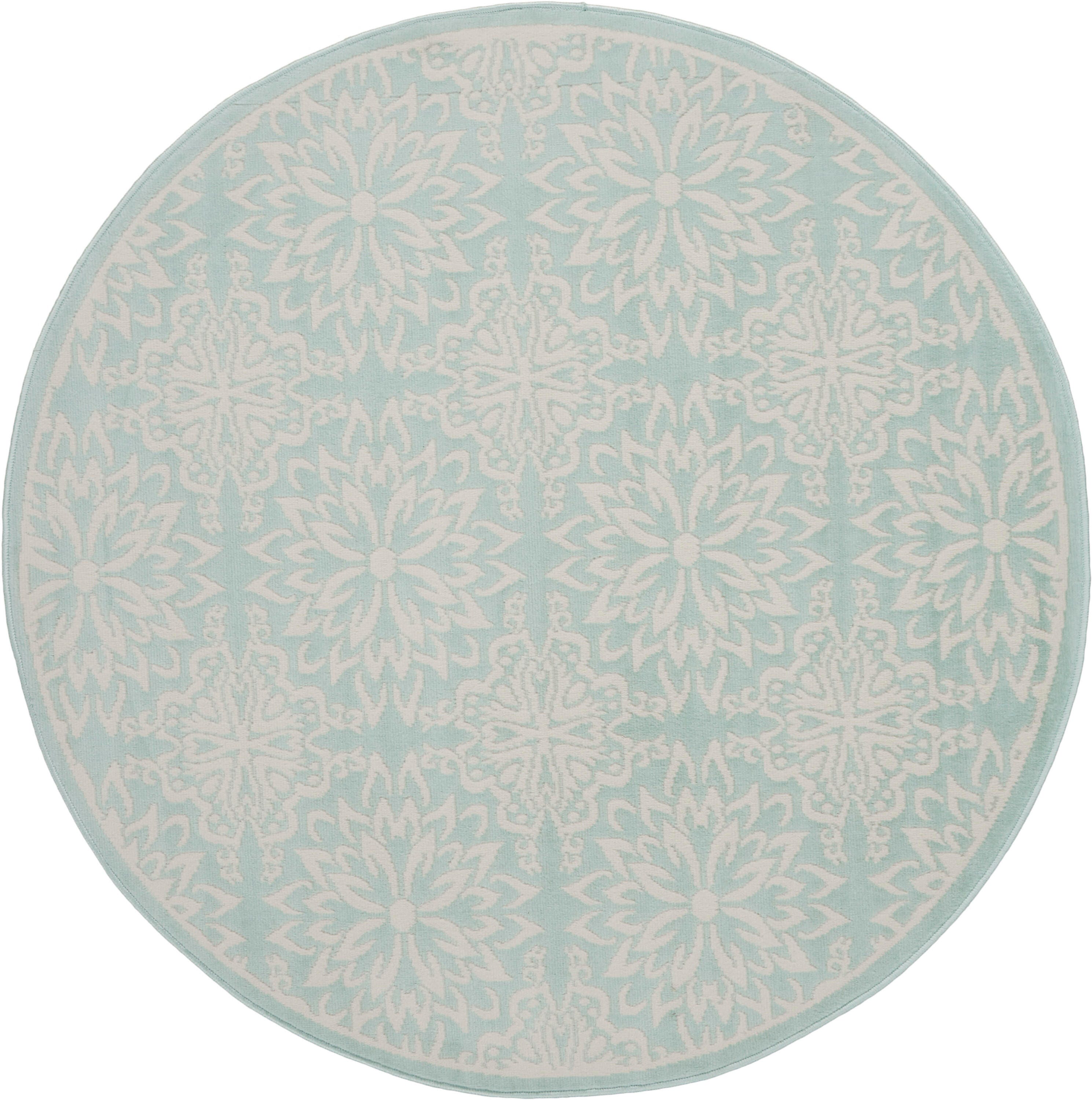 Nourison Home Jubilant 5'  Round Floral Area Rug, Ivory/Green, large
