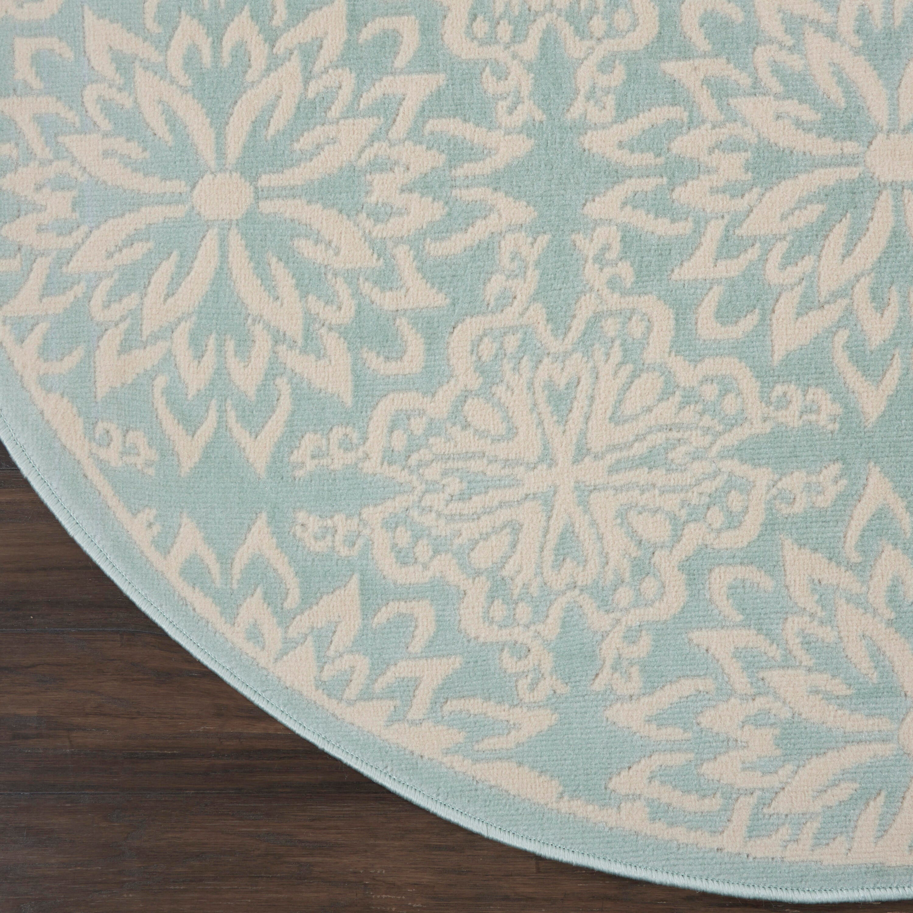 Nourison Home Jubilant 5'  Round Floral Area Rug, Ivory/Green, large