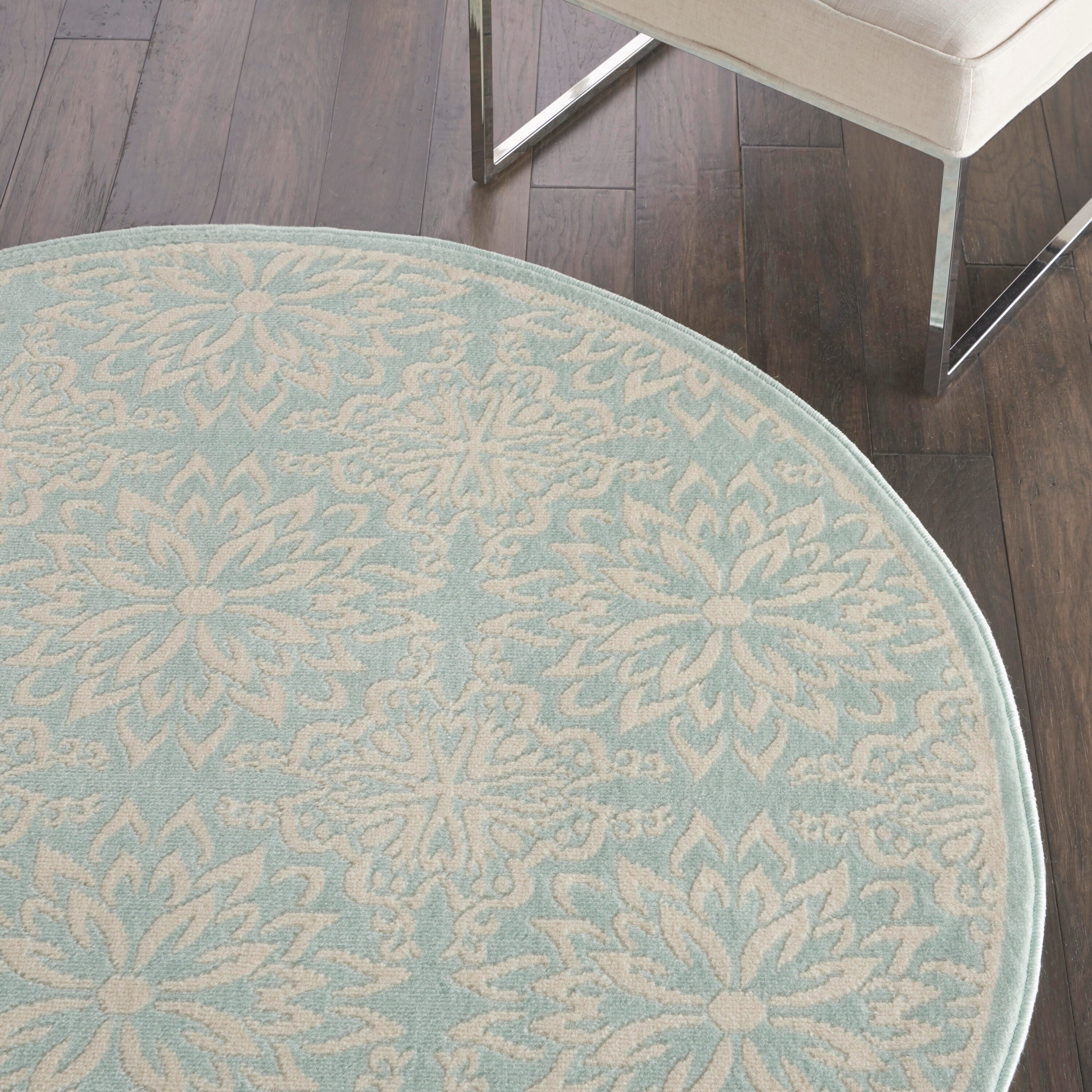 Nourison Home Jubilant 5'  Round Floral Area Rug, Ivory/Green, large