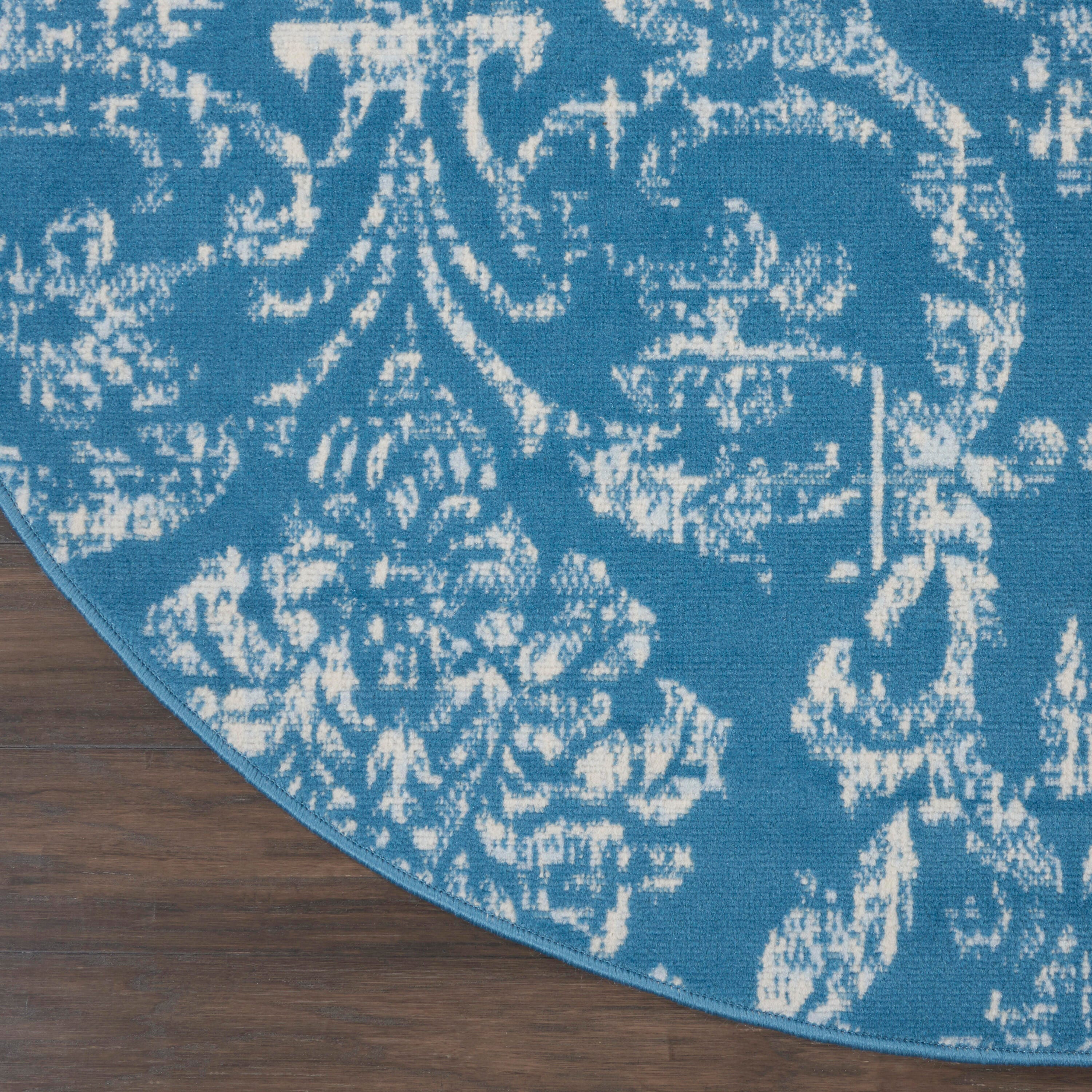 Nourison Home Jubilant 5' Round Area Rug, Blue, large