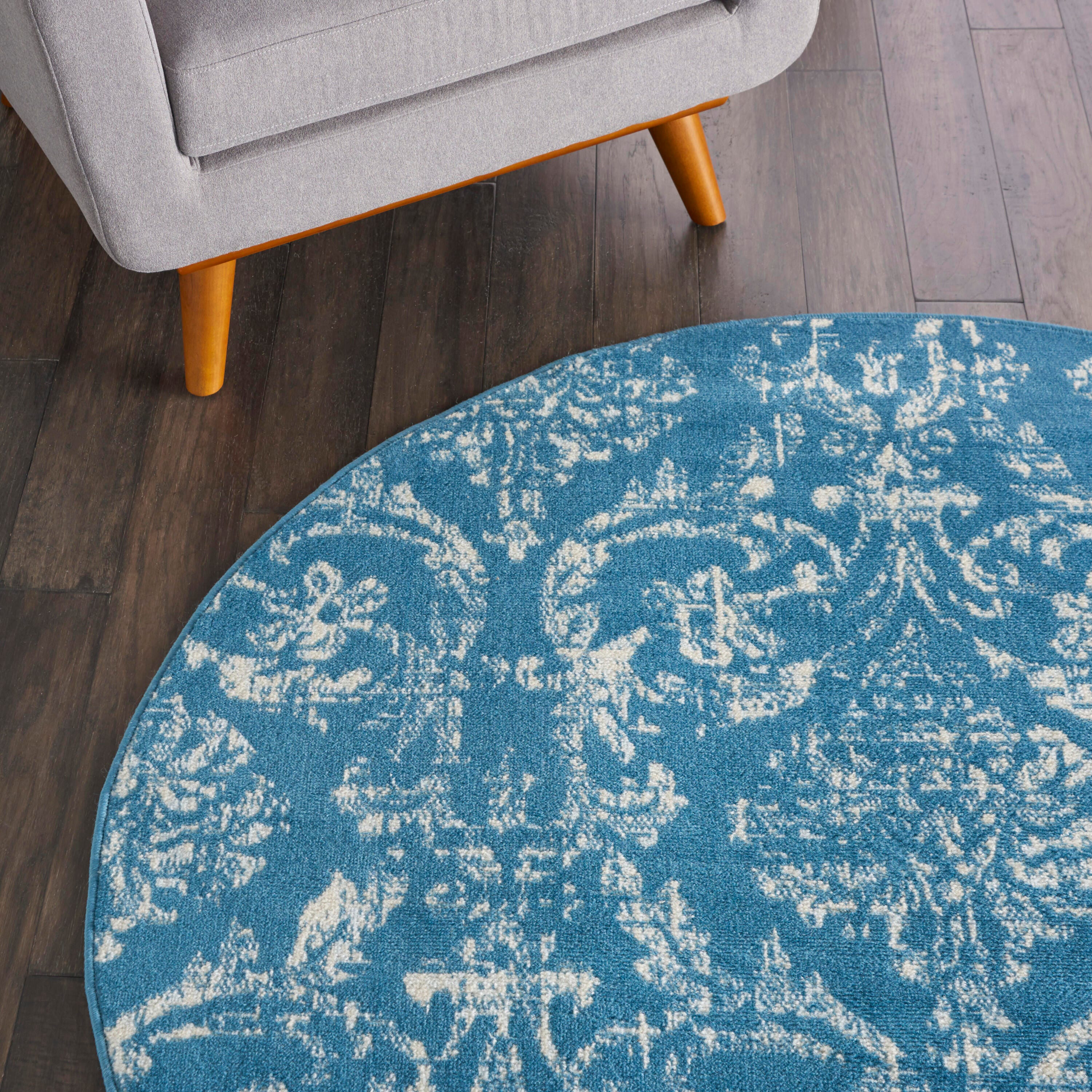 Nourison Home Jubilant 5' Round Area Rug, Blue, large