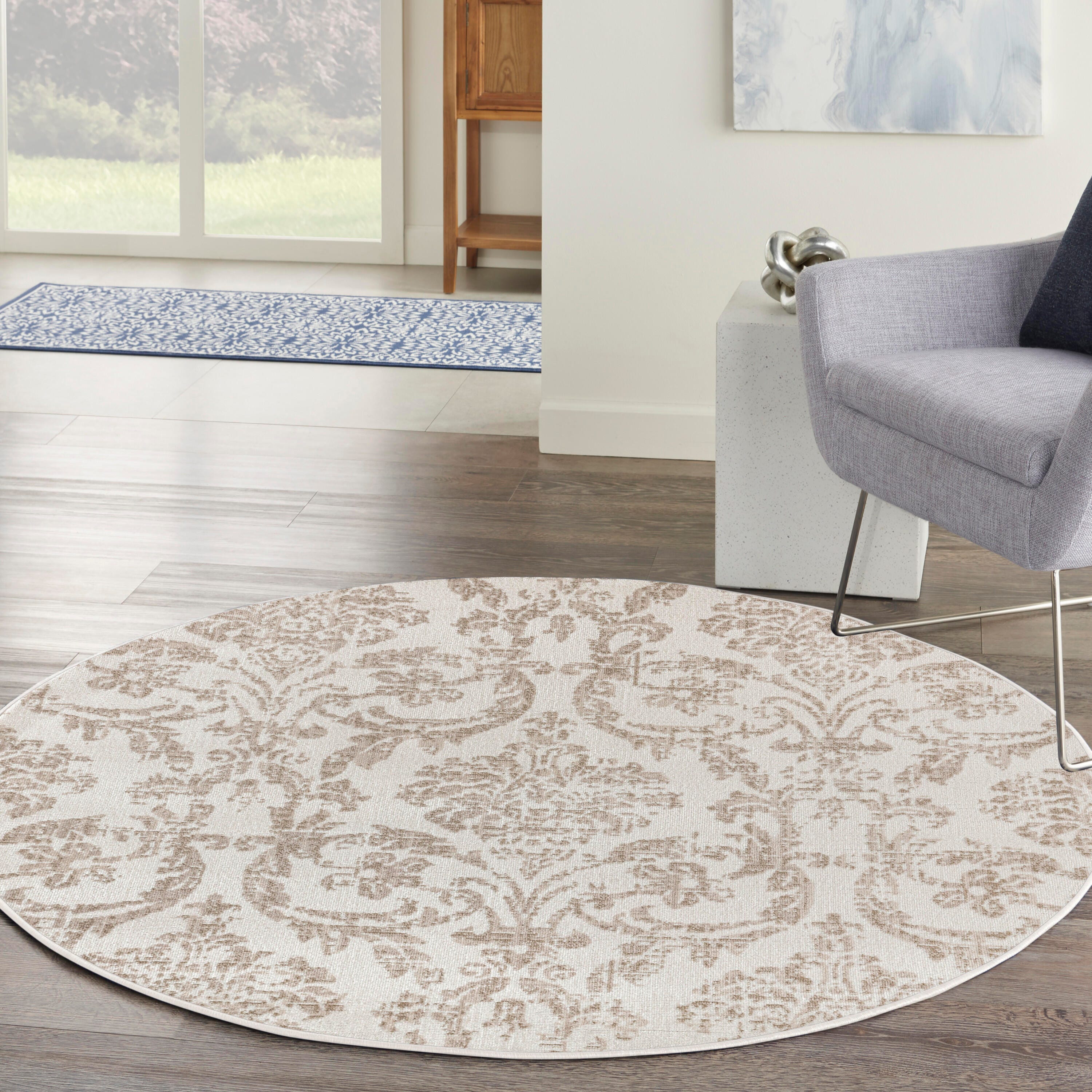 Nourison Home Jubilant 5' Round Area Rug, Ivory/Beige, large
