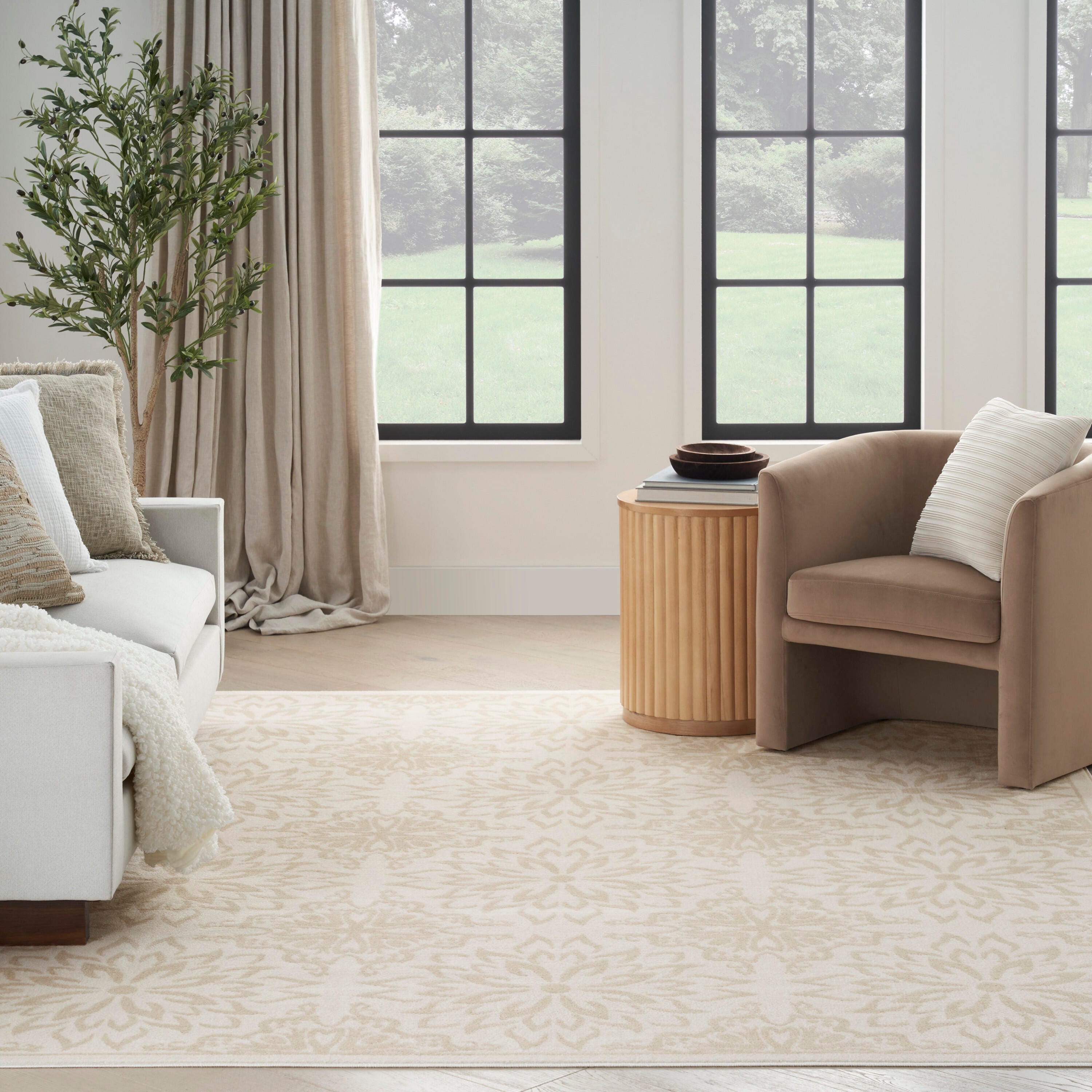 Nourison Home Jubilant 5' x 7'  Floral Area Rug, Ivory/Beige, large