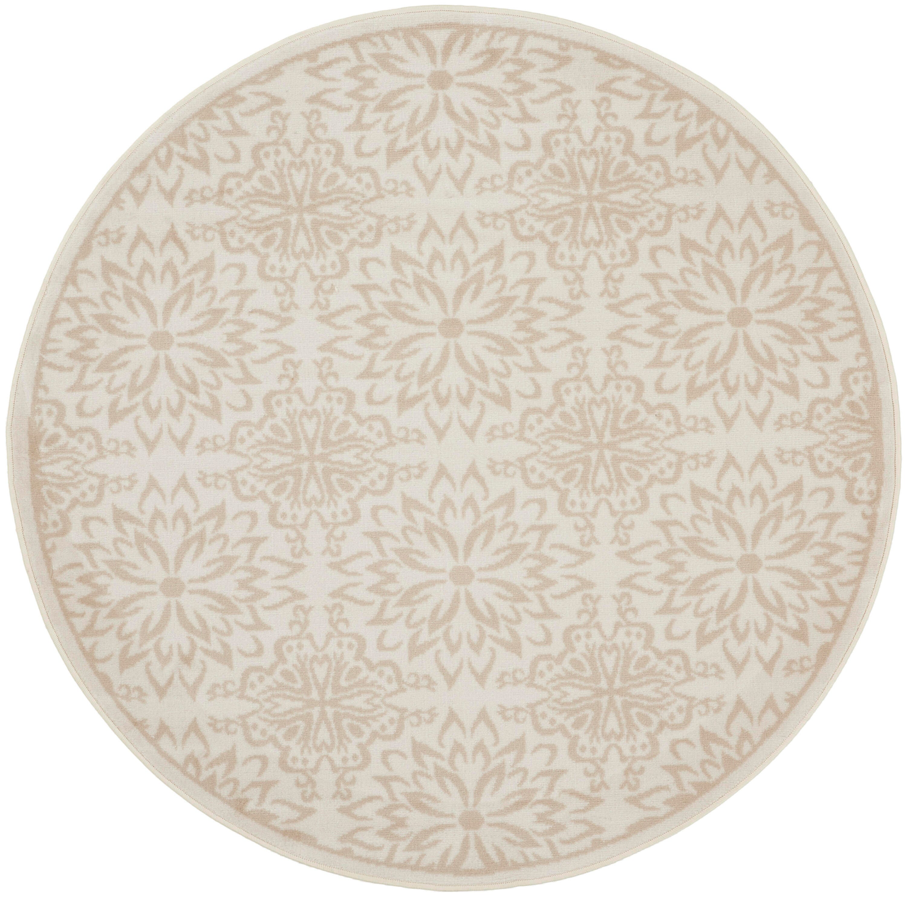 Nourison Home Jubilant 8' Round Floral Area Rug, Ivory/Beige, large