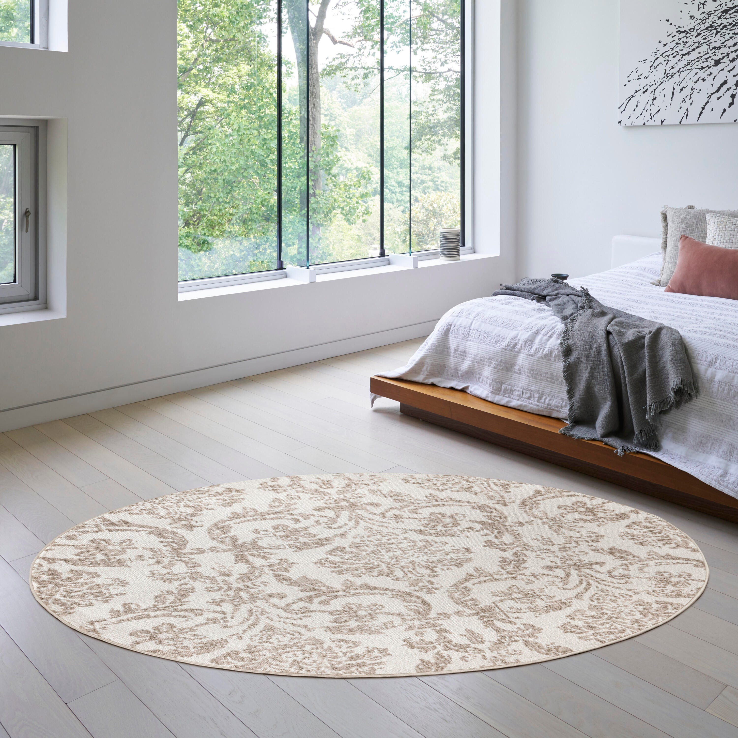 Nourison Home Jubilant 8' Round Area Rug, Ivory/Beige, rollover
