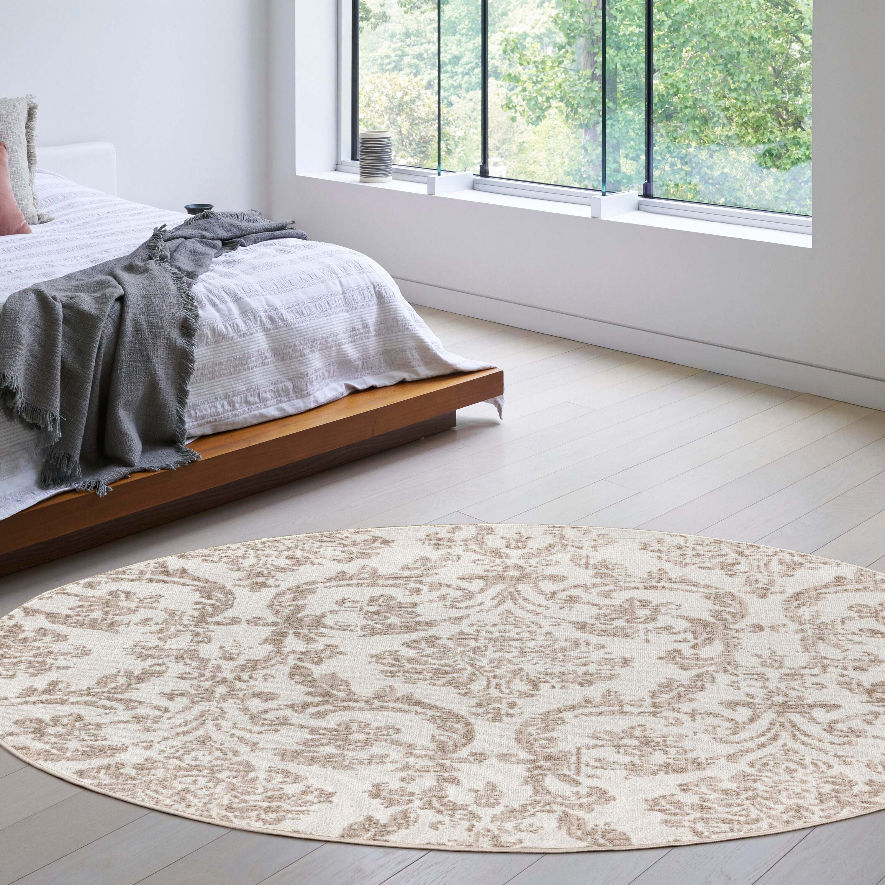 Nourison Home Jubilant 8' Round Area Rug, Ivory/Beige, large