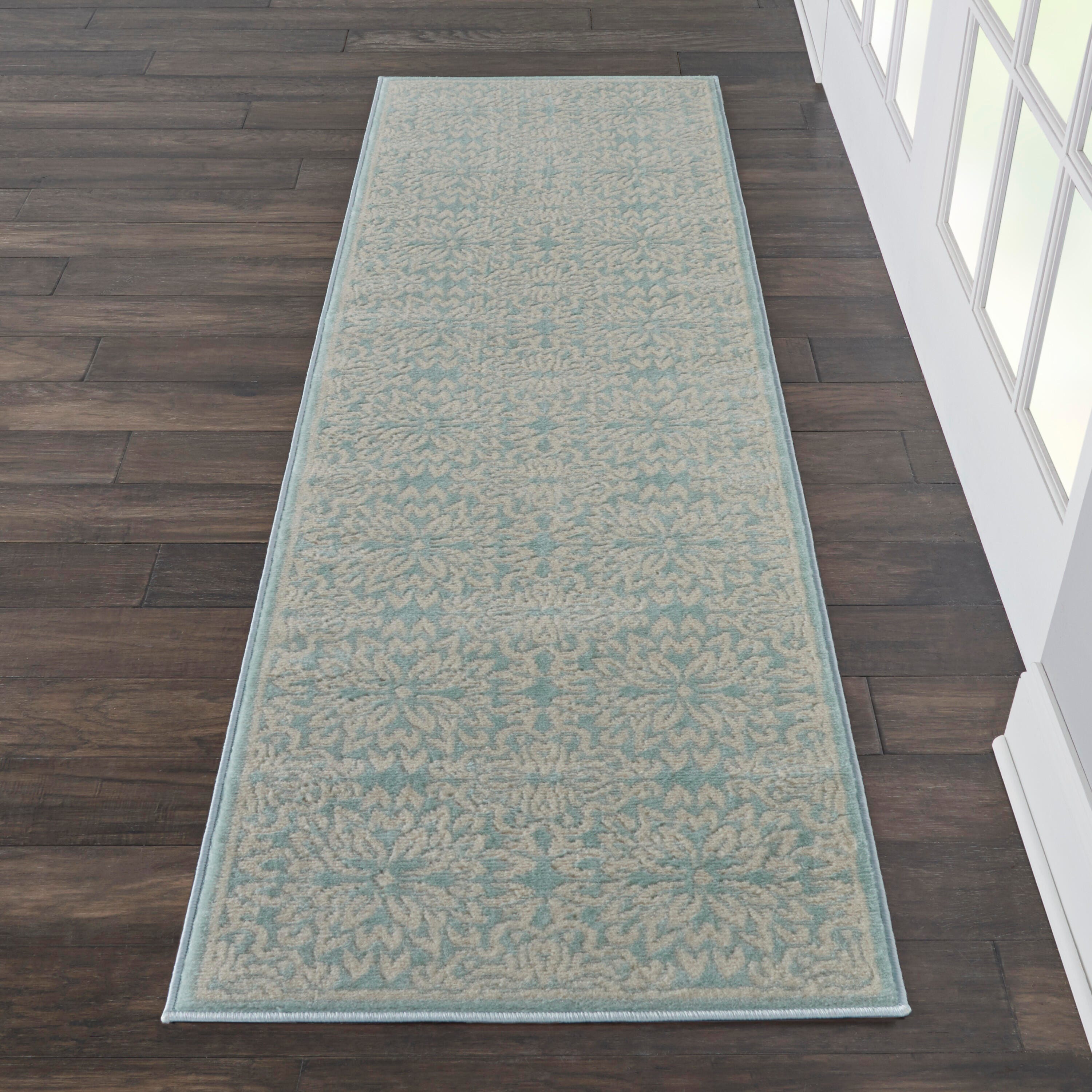 Nourison Home Jubilant 2' x 7'  Floral Runner Rug, Ivory/Green, rollover