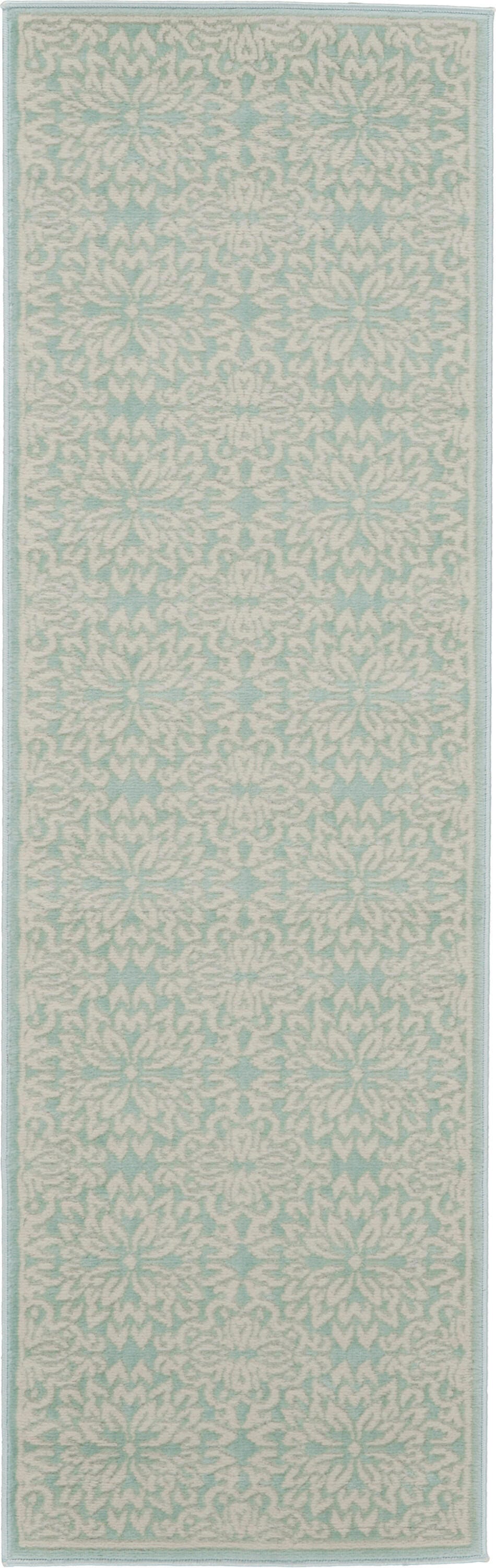 Nourison Home Jubilant 2' x 7'  Floral Runner Rug, Ivory/Green, large